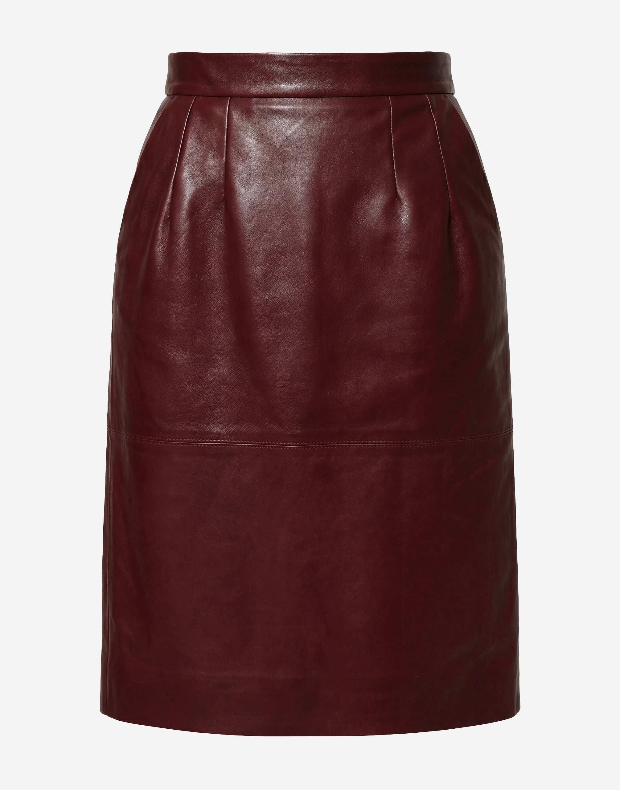 Dolce & Gabbana Leather Pencil Midi Skirt