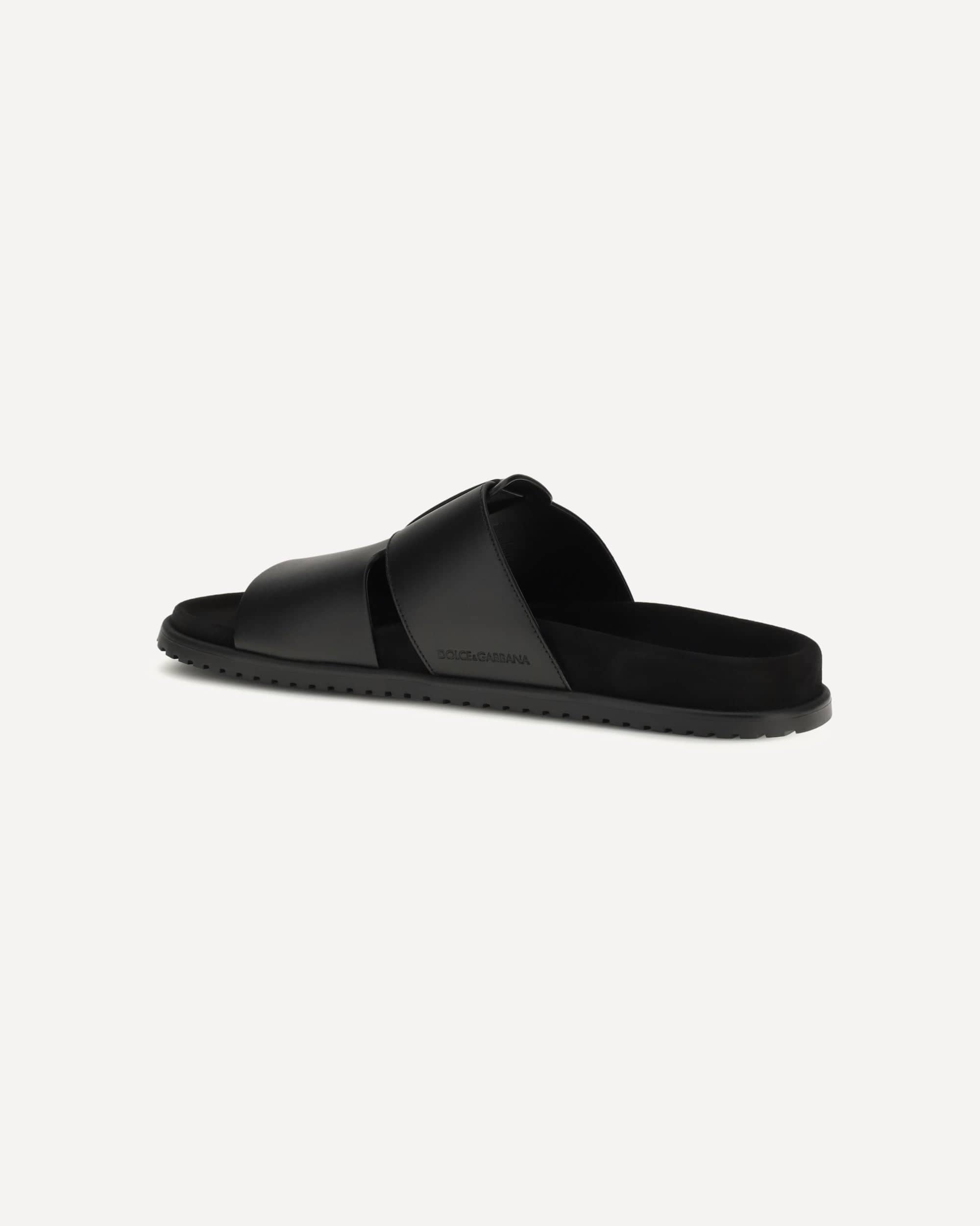 Dolce & Gabbana Leather Sandals With Logo Insole