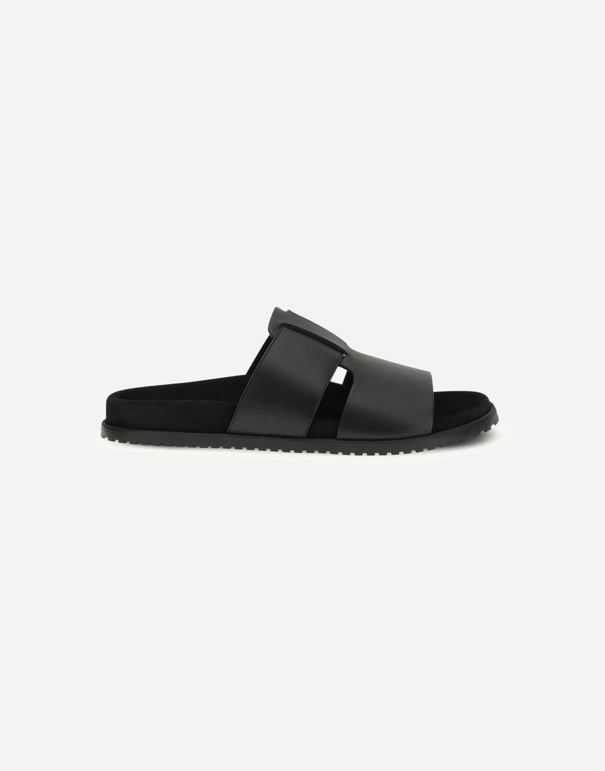 Dolce & Gabbana Leather Sandals With Logo Insole