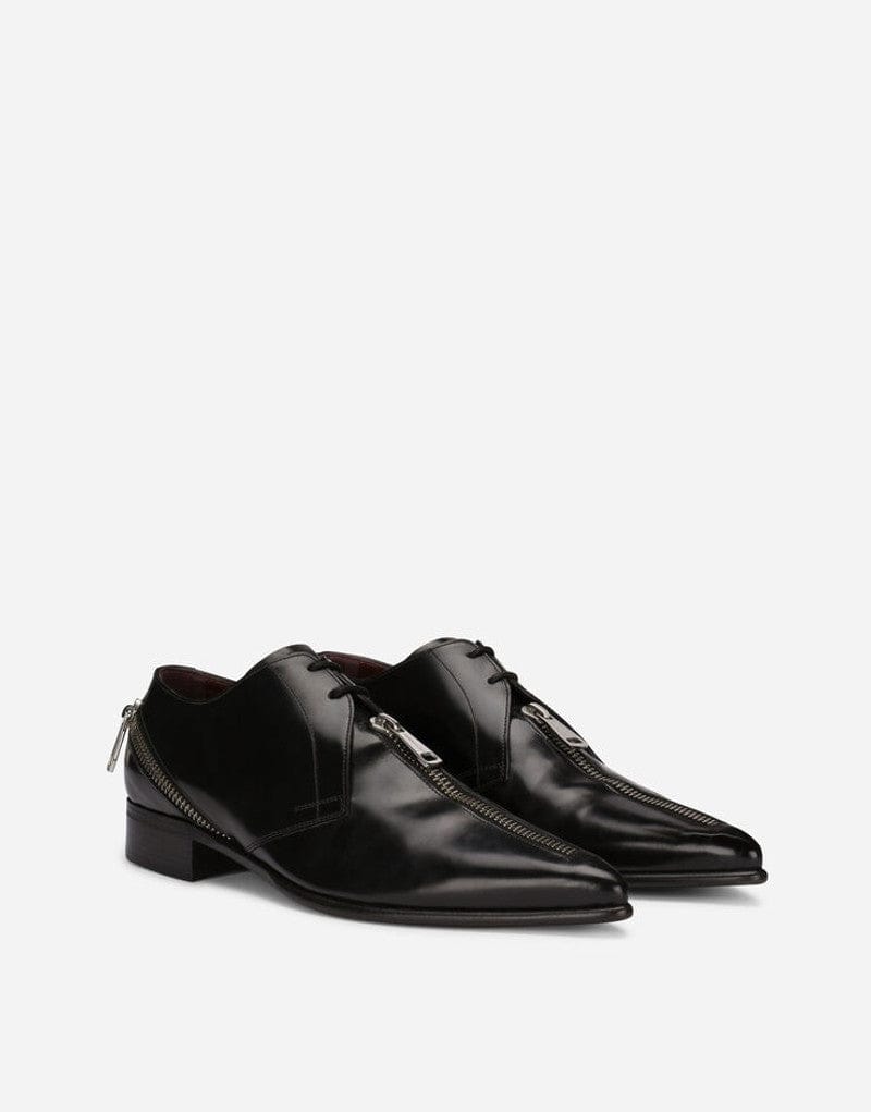 Dolce & Gabbana Leather Zip-Front Derby Shoes