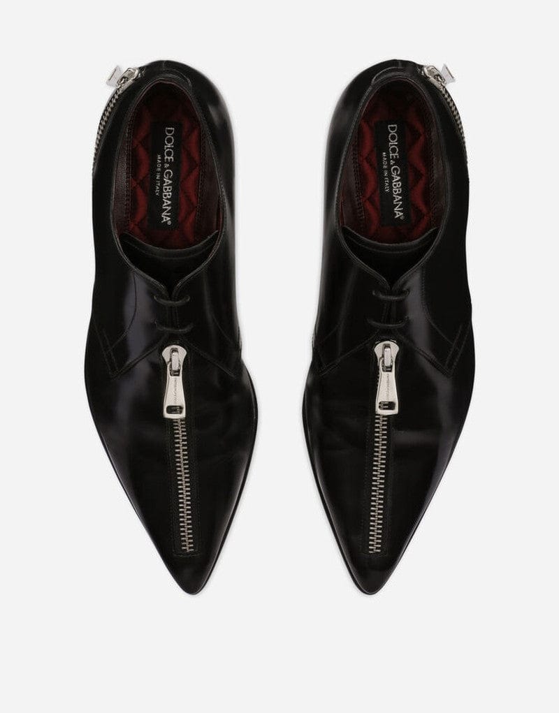 Dolce & Gabbana Leather Zip-Front Derby Shoes