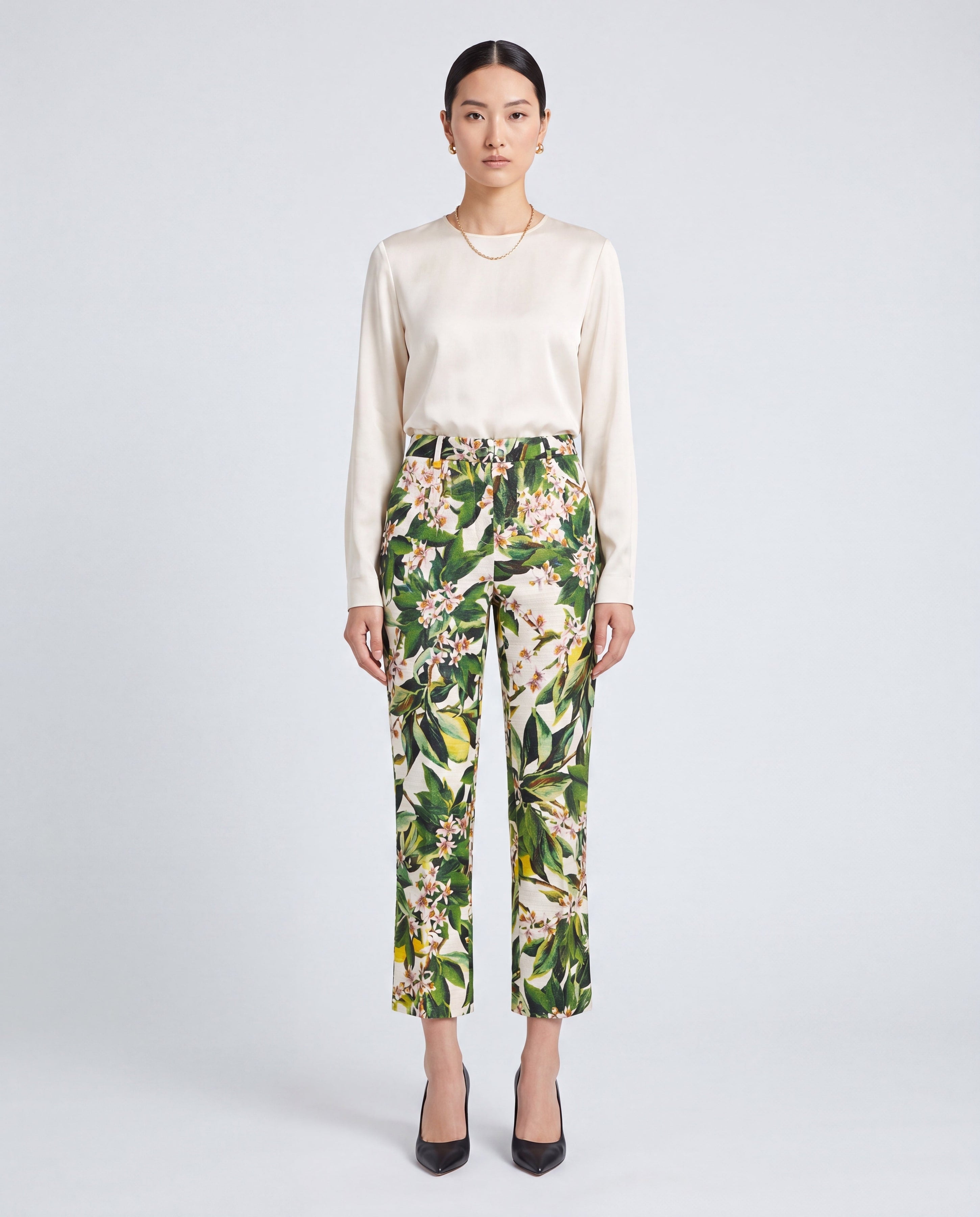 Dolce & Gabbana Lemon Blossom Straight Leg Trousers
