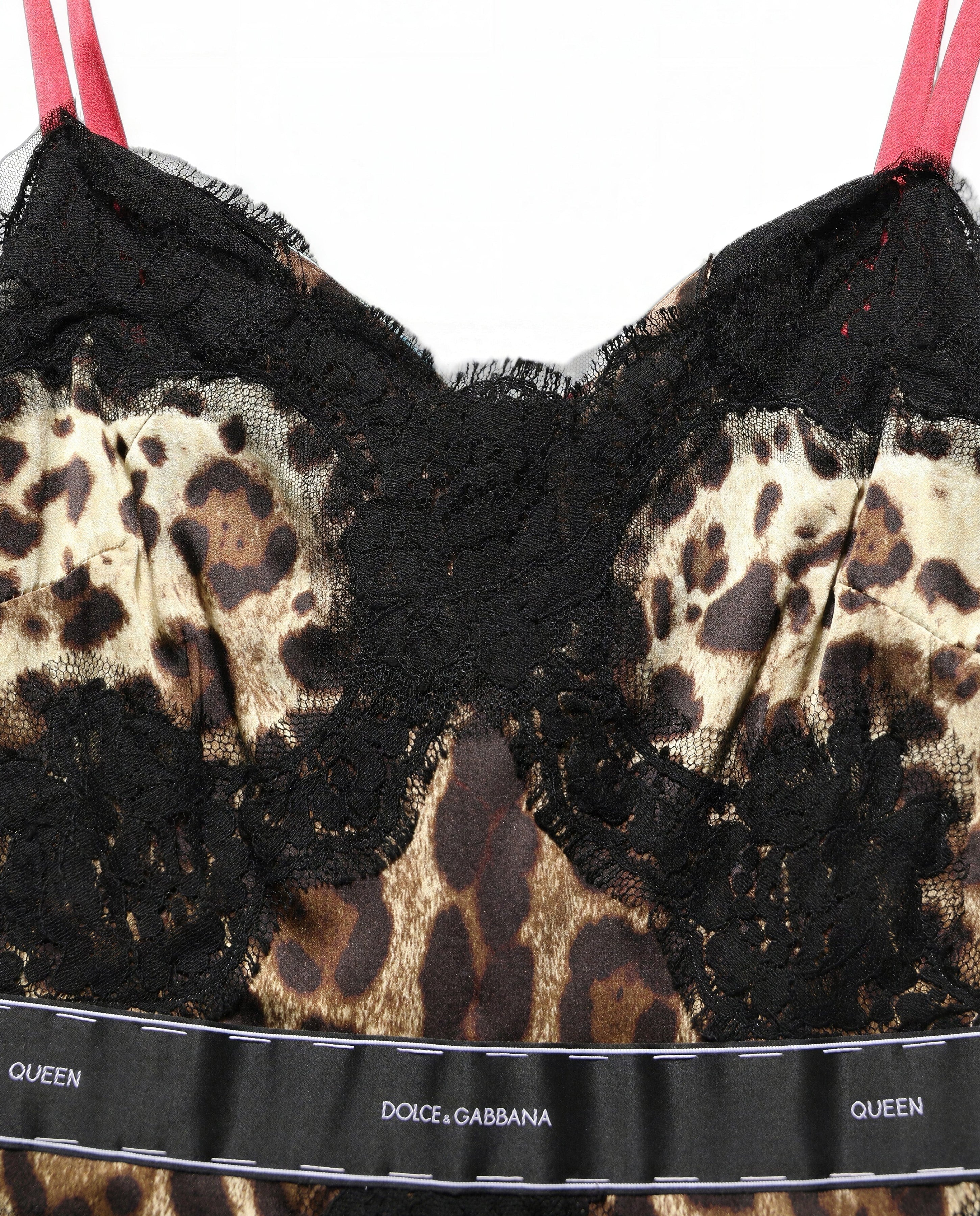Dolce & Gabbana Leopard Floral Lace Slip Dress