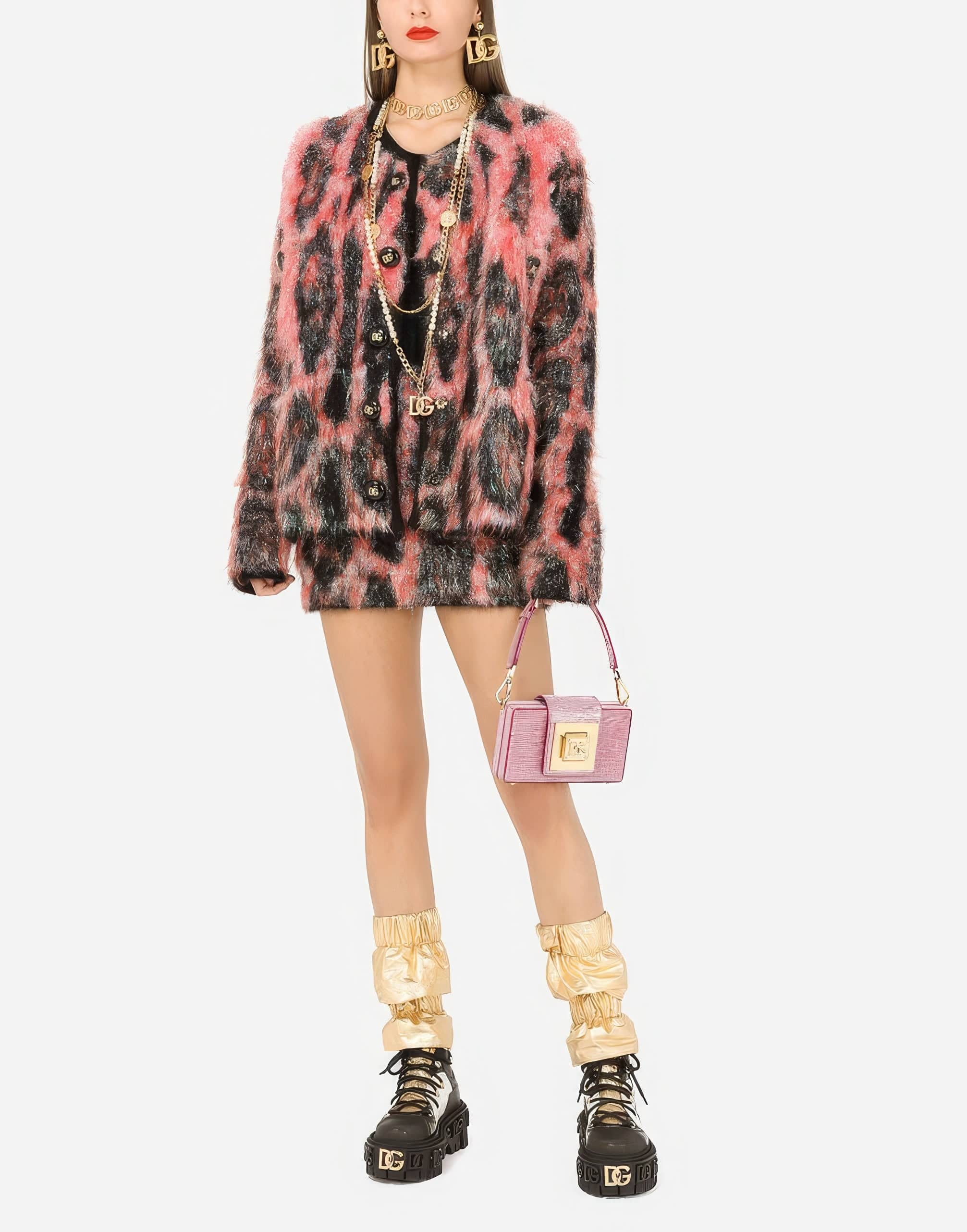 Dolce & Gabbana Leopard Jacquard Knit Jacket