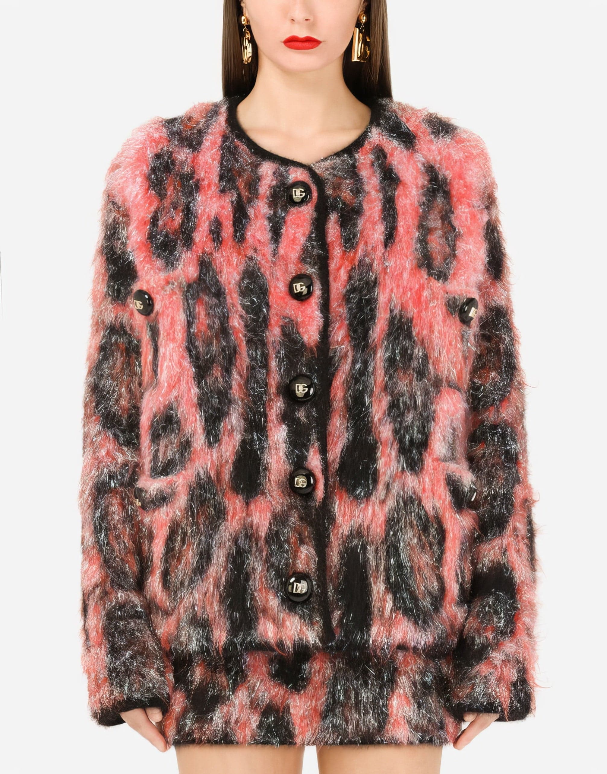 Dolce & Gabbana Leopard Jacquard Knit Jacket