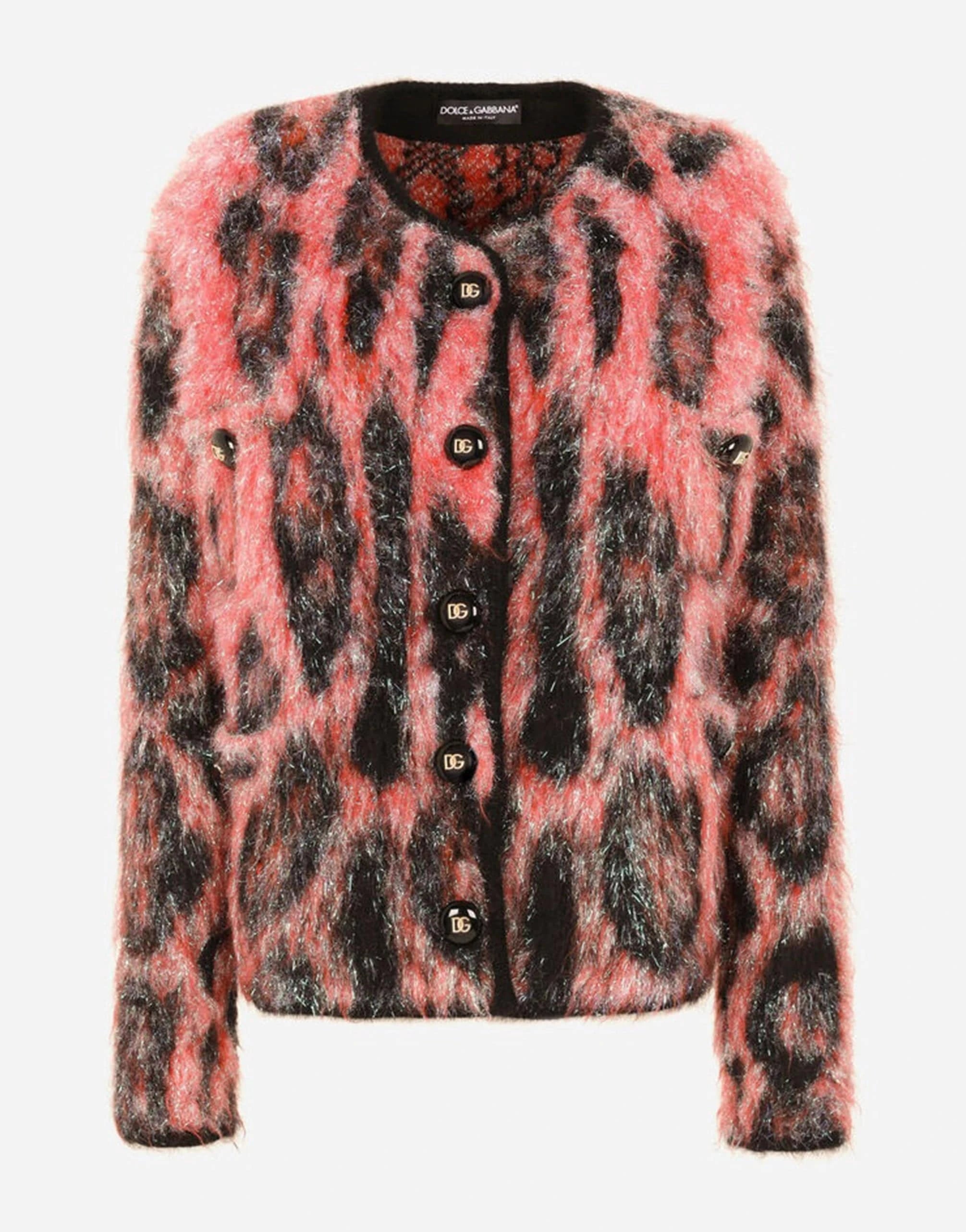 Dolce & Gabbana Leopard Jacquard Knit Jacket