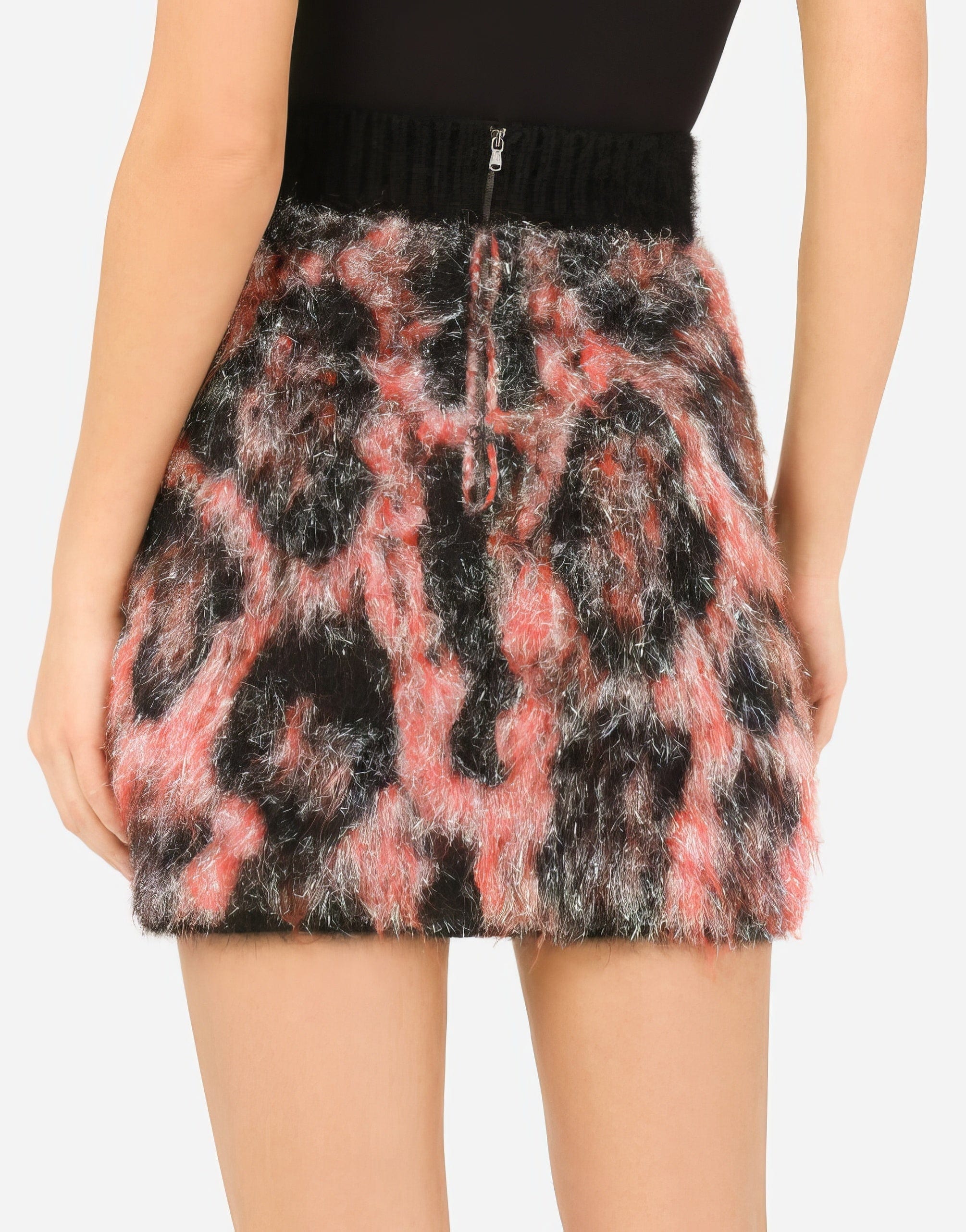 Dolce & Gabbana Leopard Jacquard Knit Miniskirt