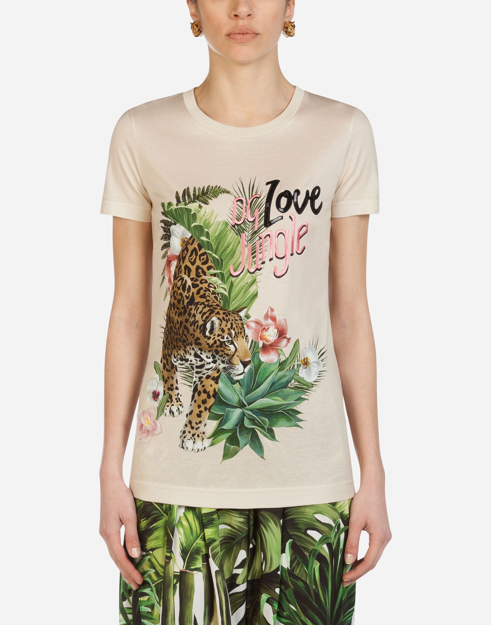 Dolce & Gabbana Leopard Jungle-Print T-Shirt - alternate view