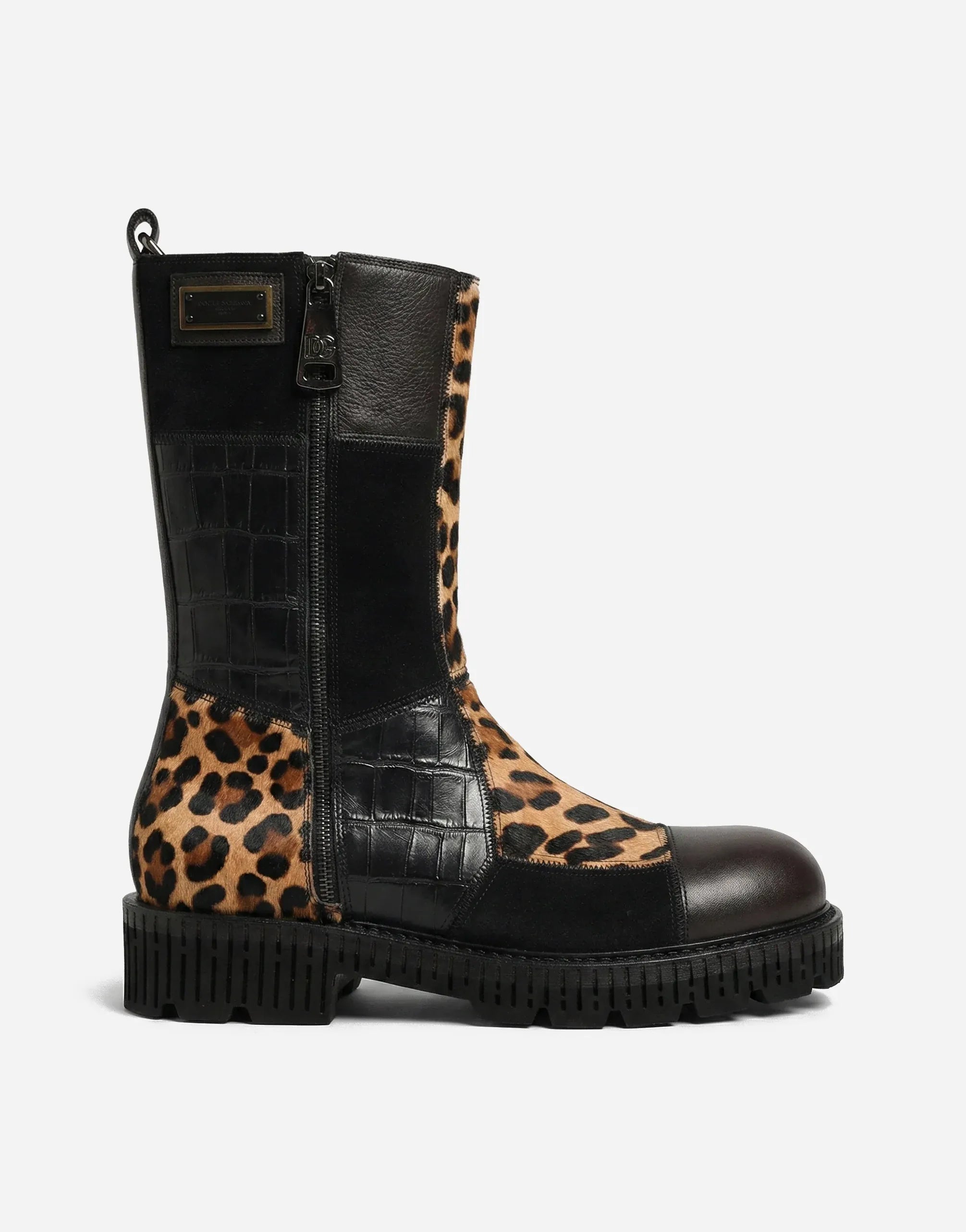 Dolce & Gabbana Leopard Patchwork Boots