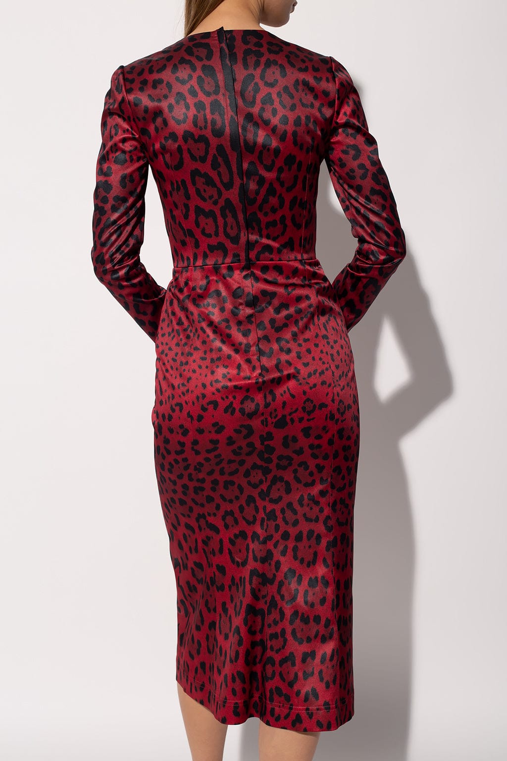 Dolce & Gabbana Leopard Print Calf-Length Bustier Dress