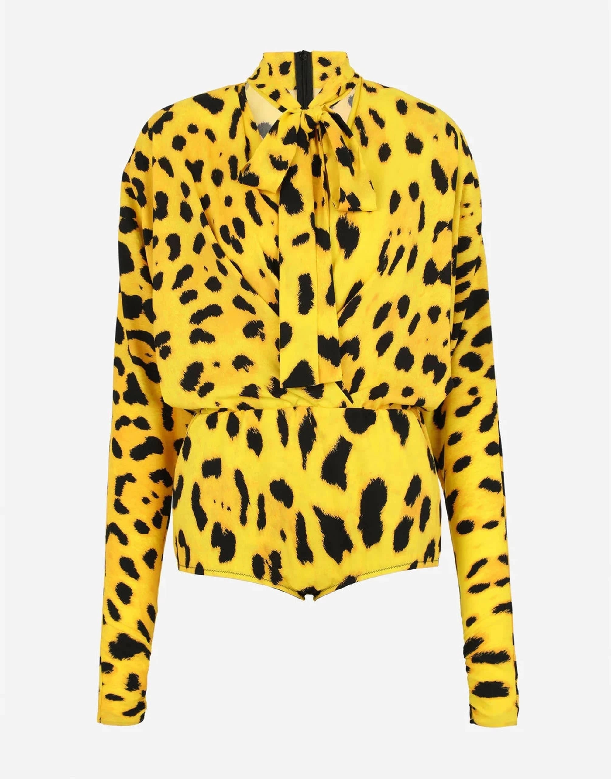 Dolce & Gabbana Leopard-Print Charmeuse Bodysuit
