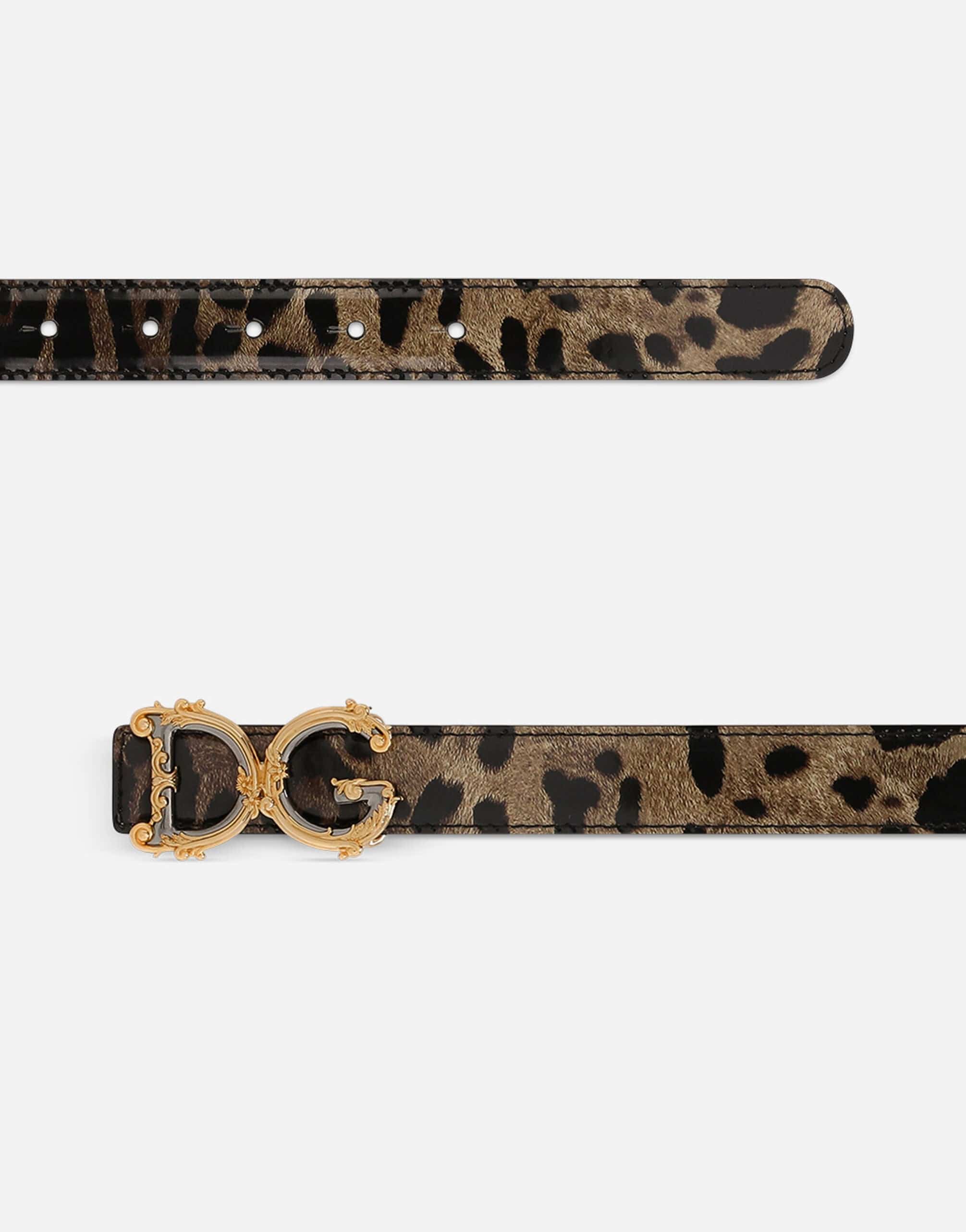 Dolce & Gabbana Leopard-Print DG Girls Belt
