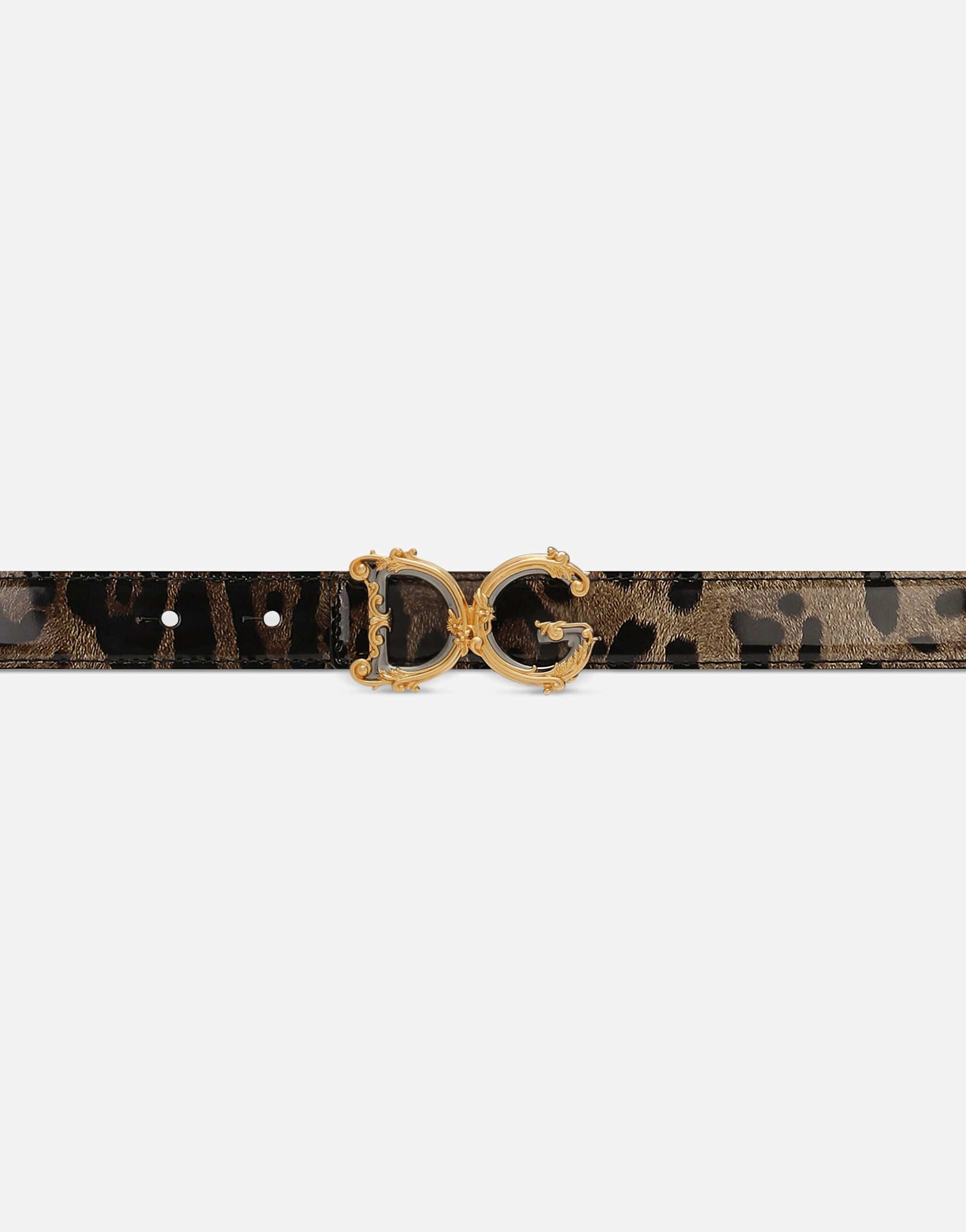 Dolce & Gabbana Leopard-Print DG Girls Belt