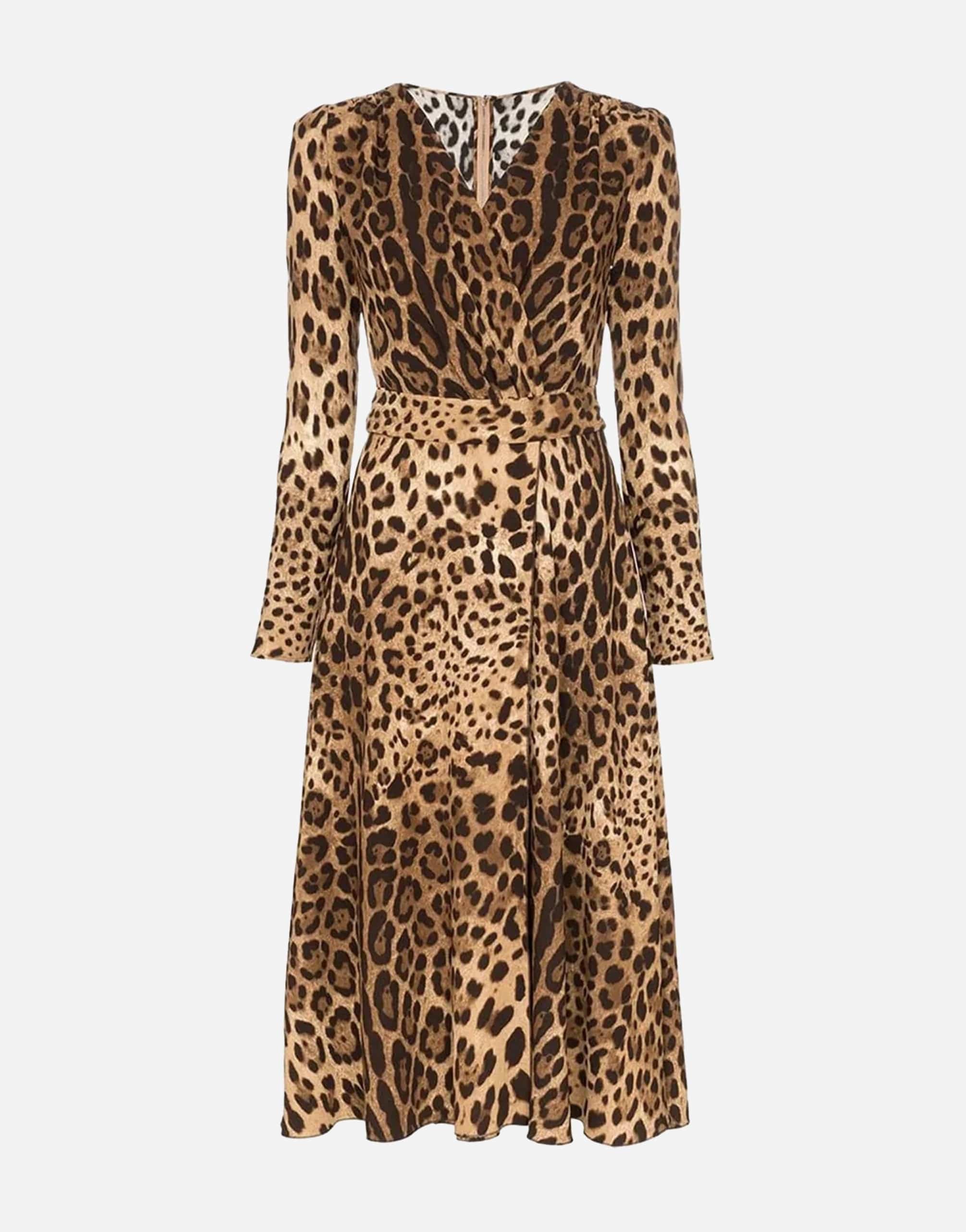 Dolce & Gabbana Leopard Print Flared Dress