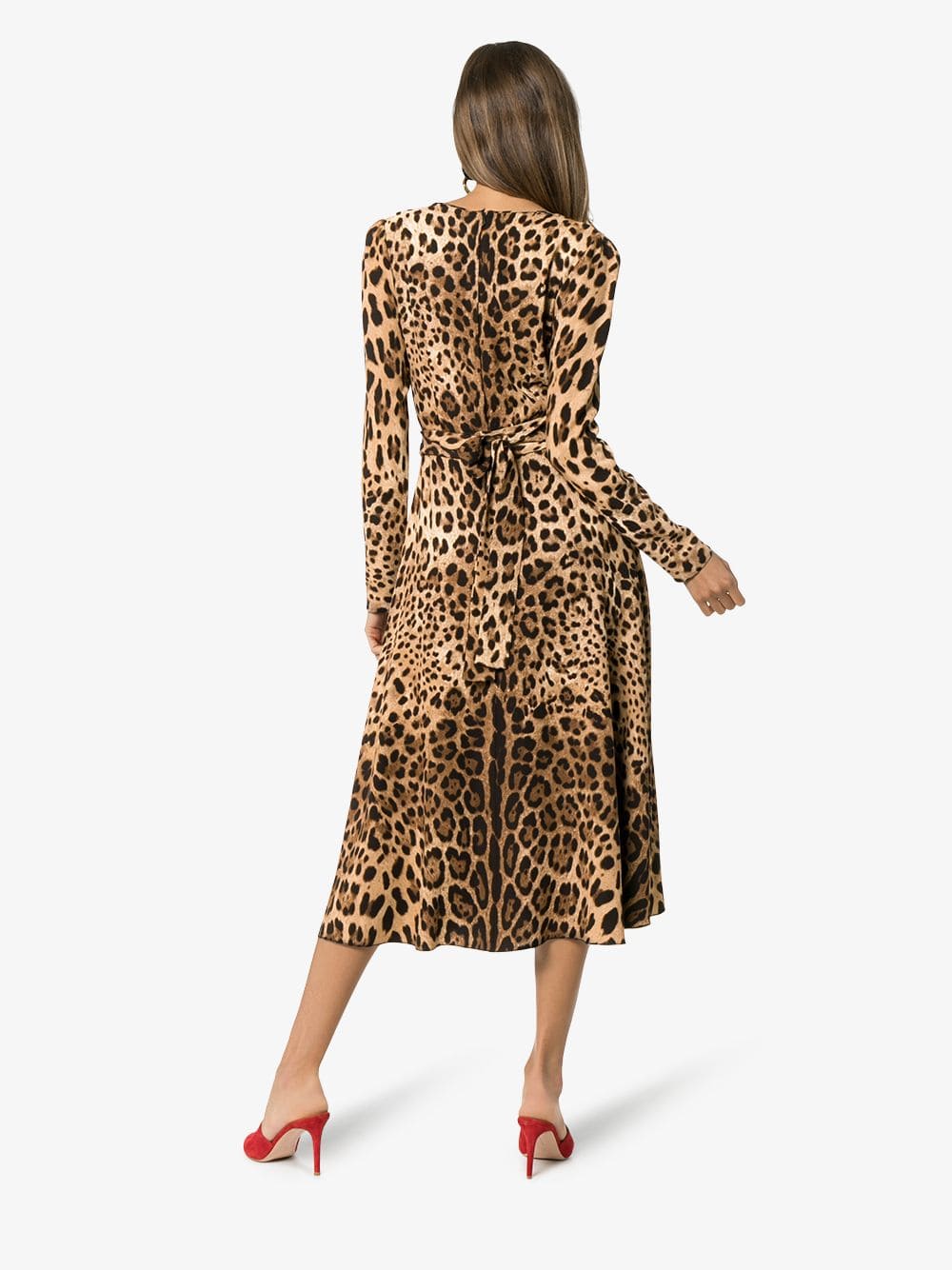 Dolce & Gabbana Leopard Print Flared Dress