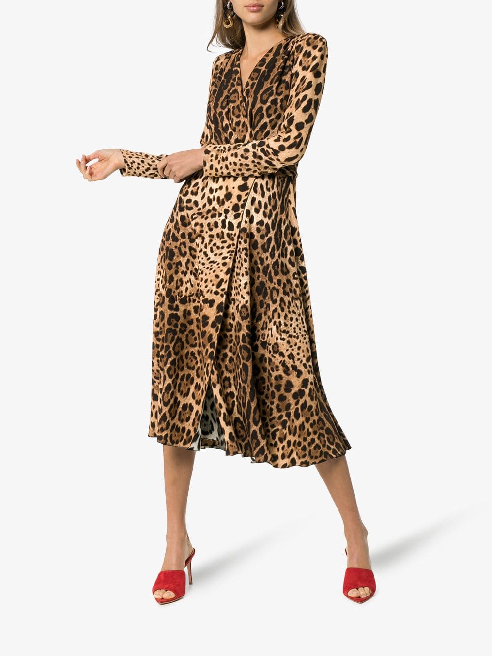 Dolce & Gabbana Leopard Print Flared Dress
