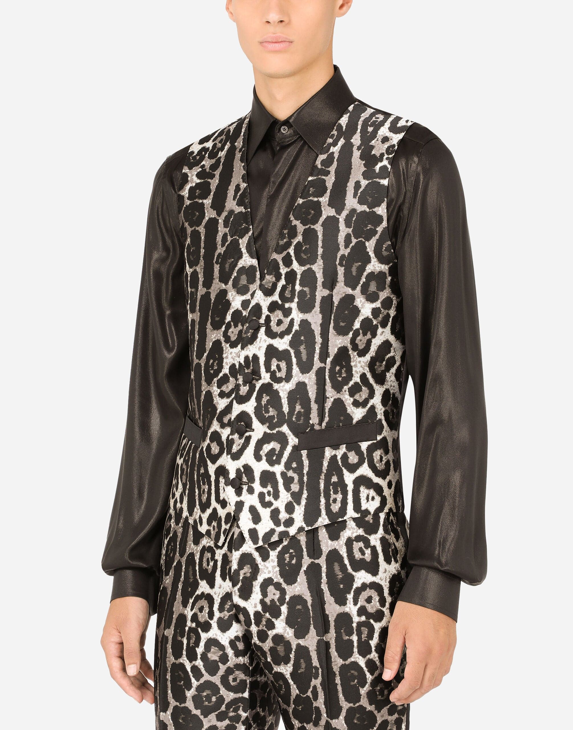 Dolce & Gabbana Leopard-Print Jacquard Vest