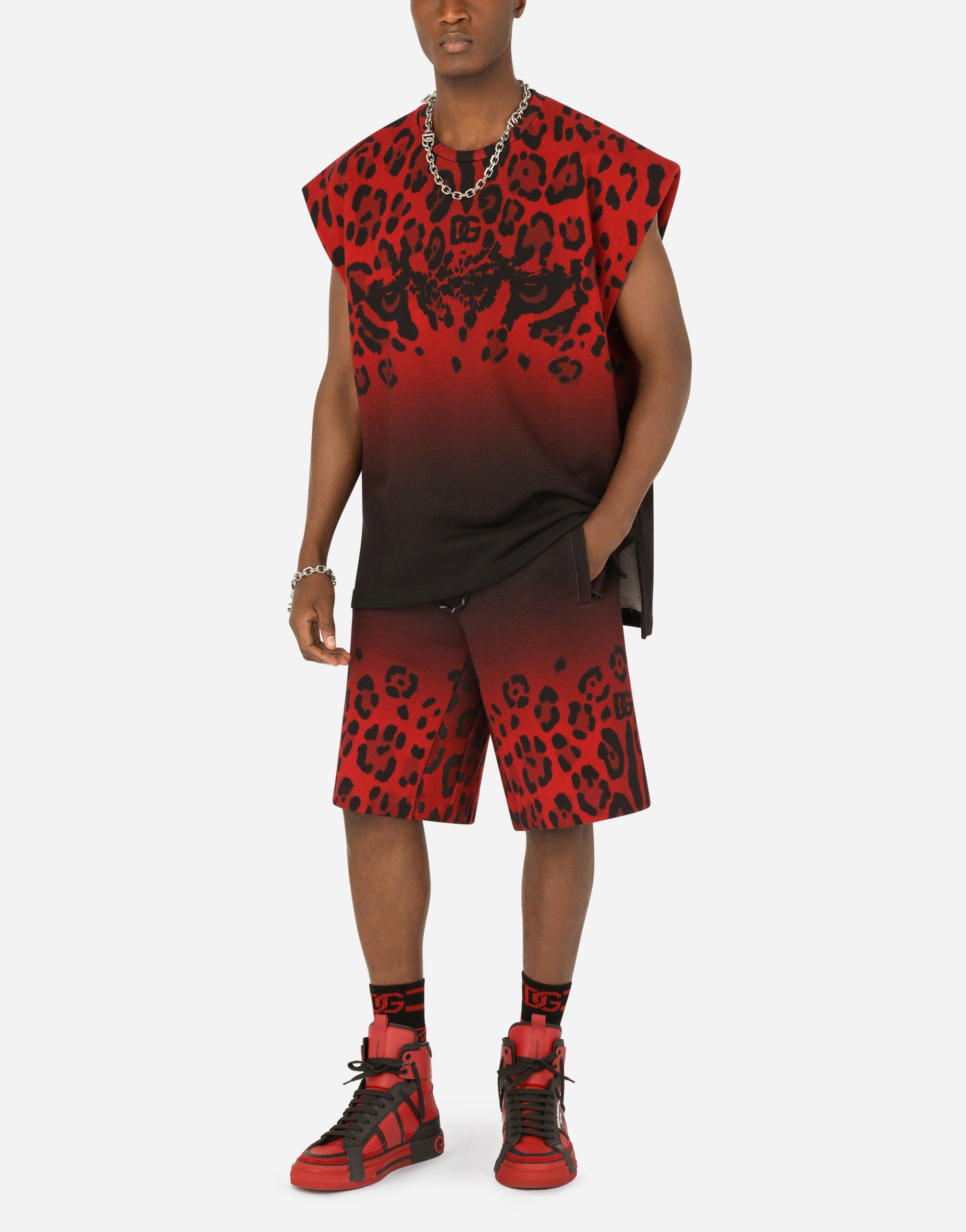 Dolce & Gabbana Leopard-Print Jersey Tank Top