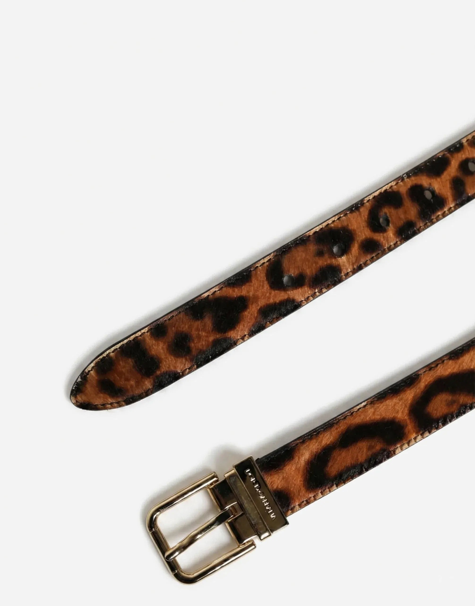 Dolce & Gabbana Leopard-Print Leather Belt