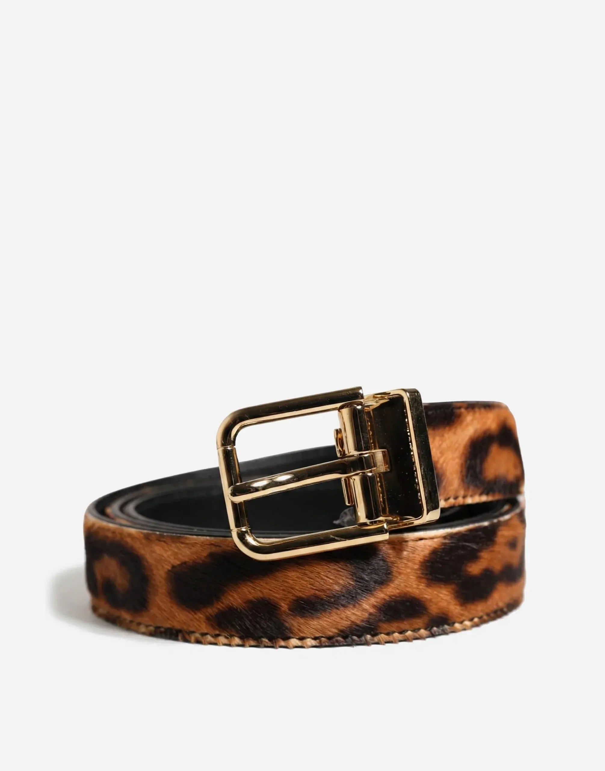 Dolce & Gabbana Leopard-Print Leather Belt