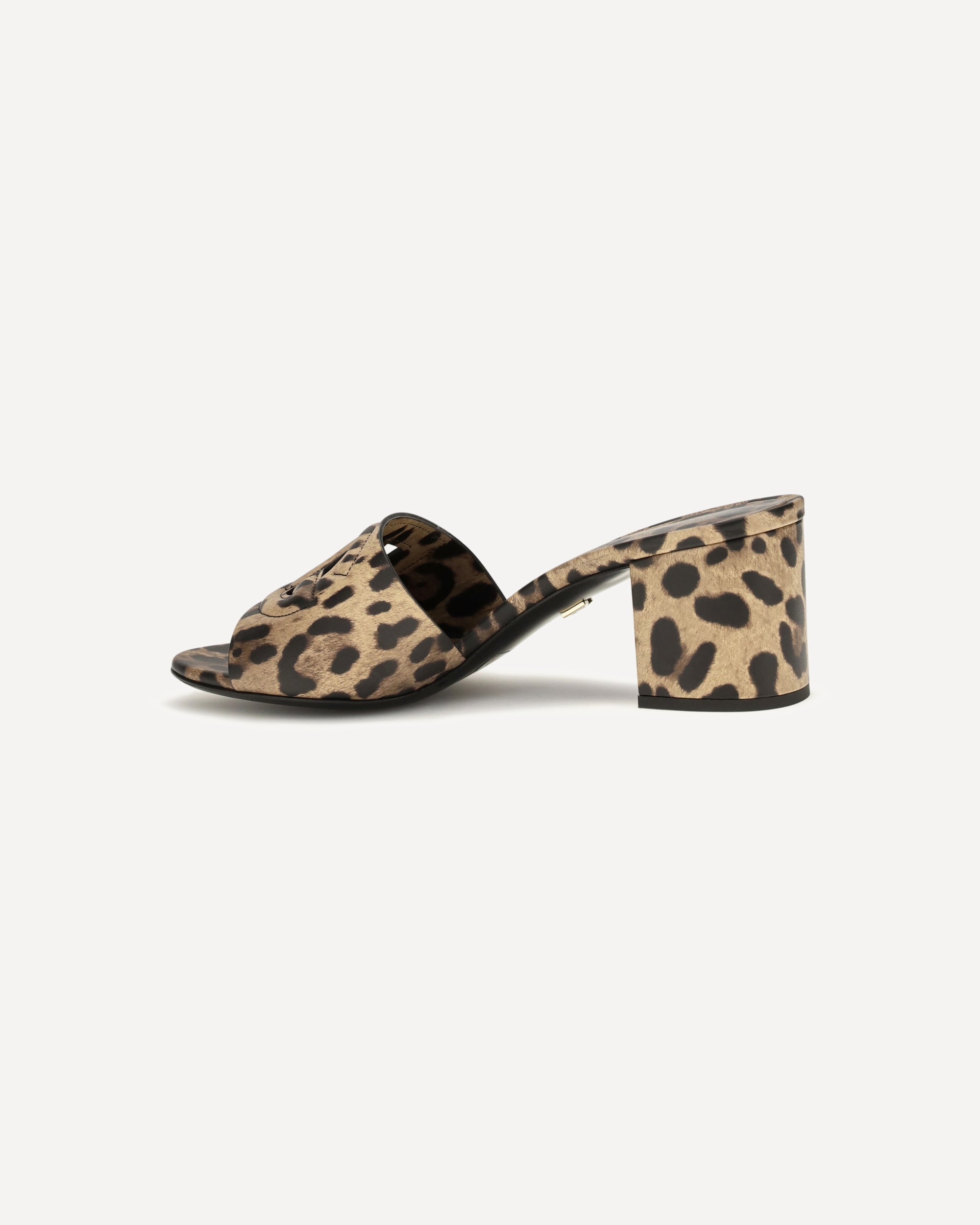 Dolce & Gabbana Leopard Print Leather Mules