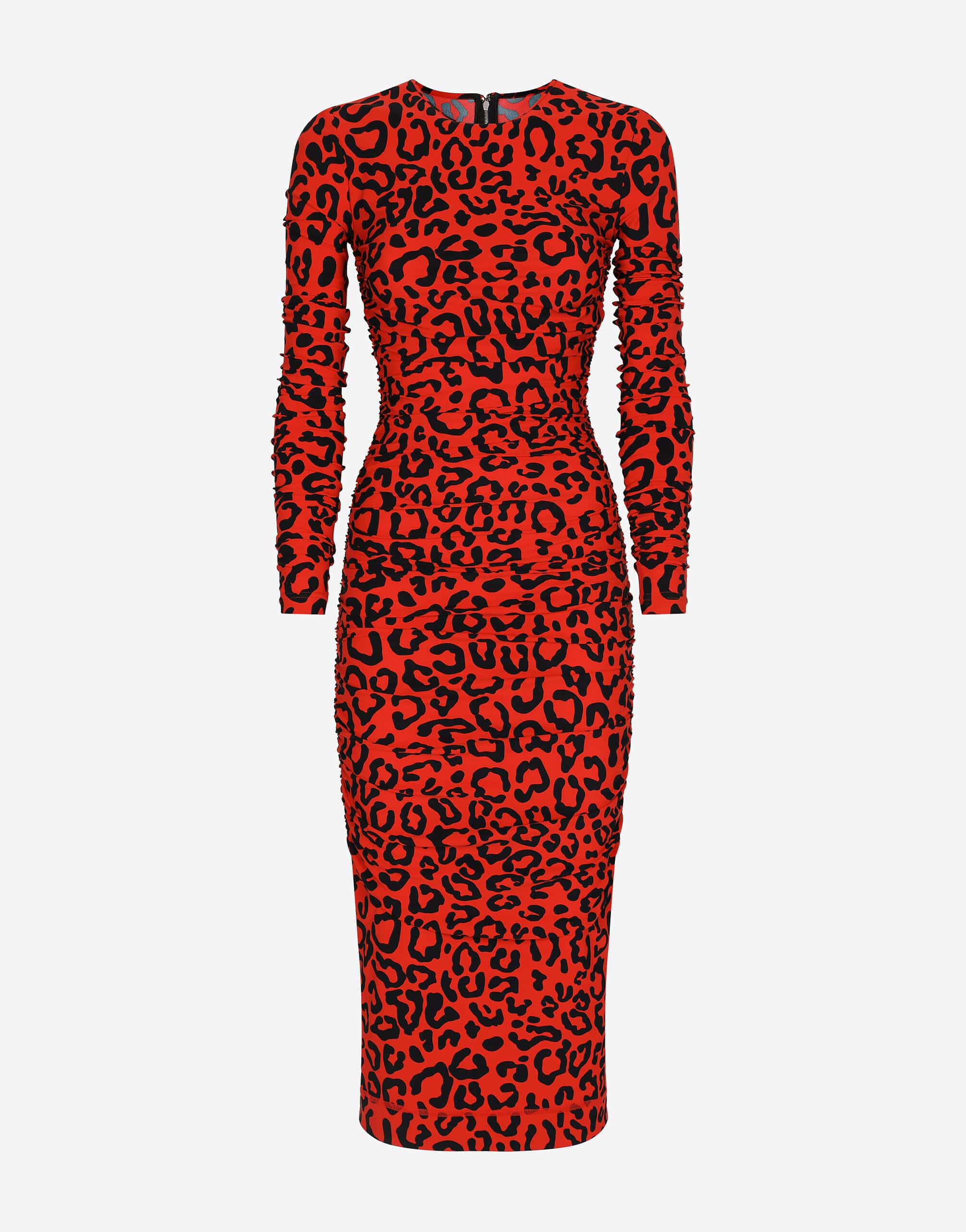 Dolce & Gabbana Leopard-Print Mid-Calf Dress