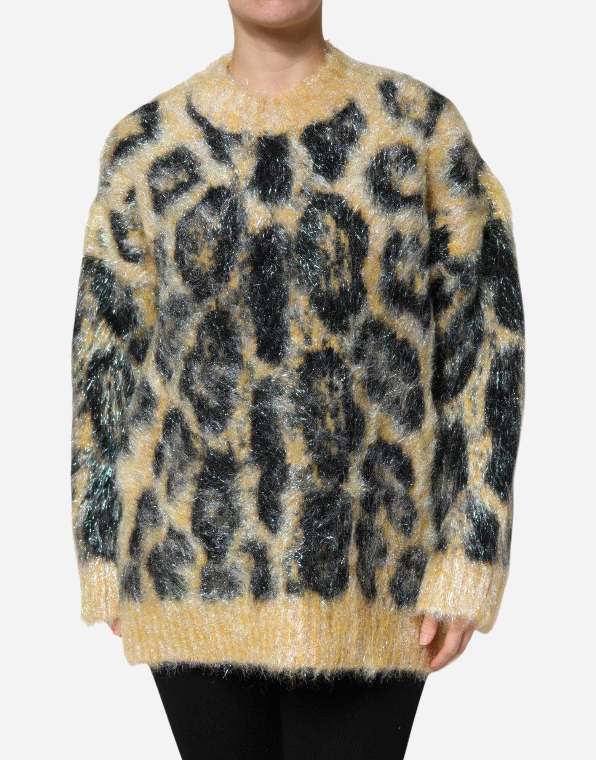 Dolce & Gabbana Leopard-Print Mohair Sweater
