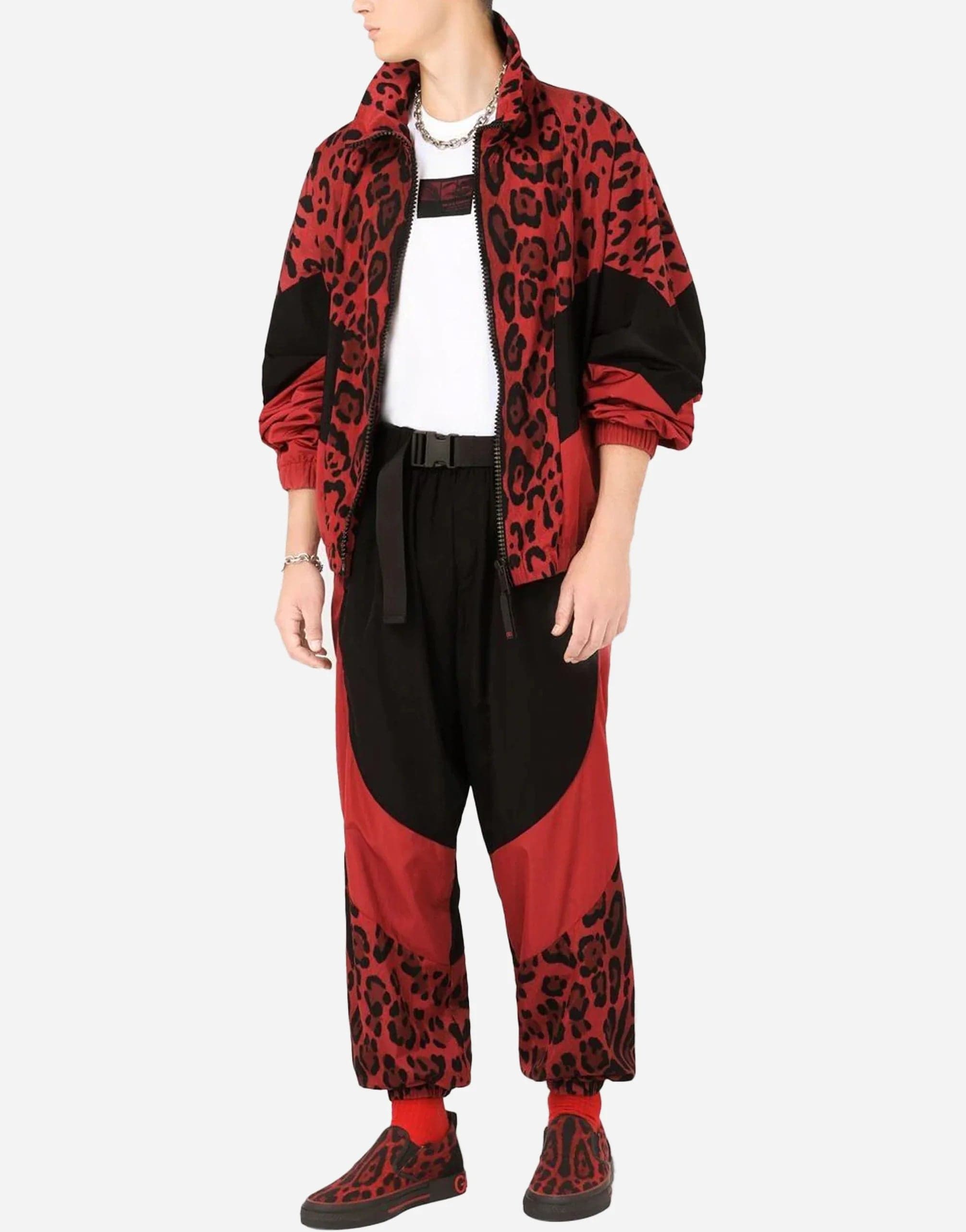 Dolce & Gabbana Leopard-Print Panelled Zip Jacket