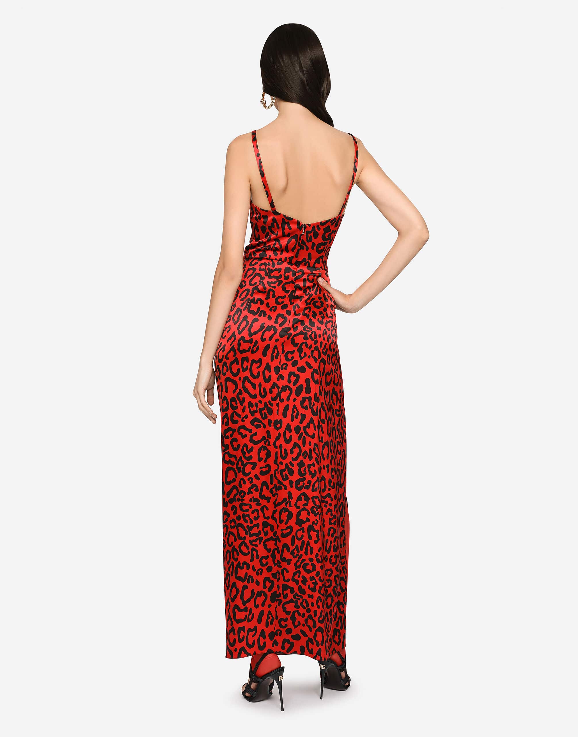 Dolce & Gabbana Dolce & Gabbana Leopard Print Satin Maxi Dress