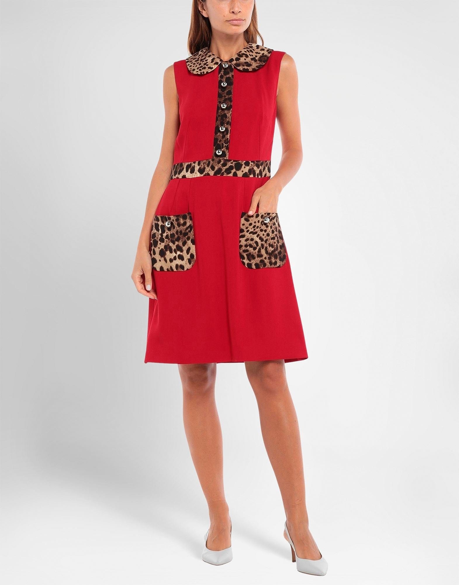 Dolce & Gabbana Leopard-Print Short Cady Dress