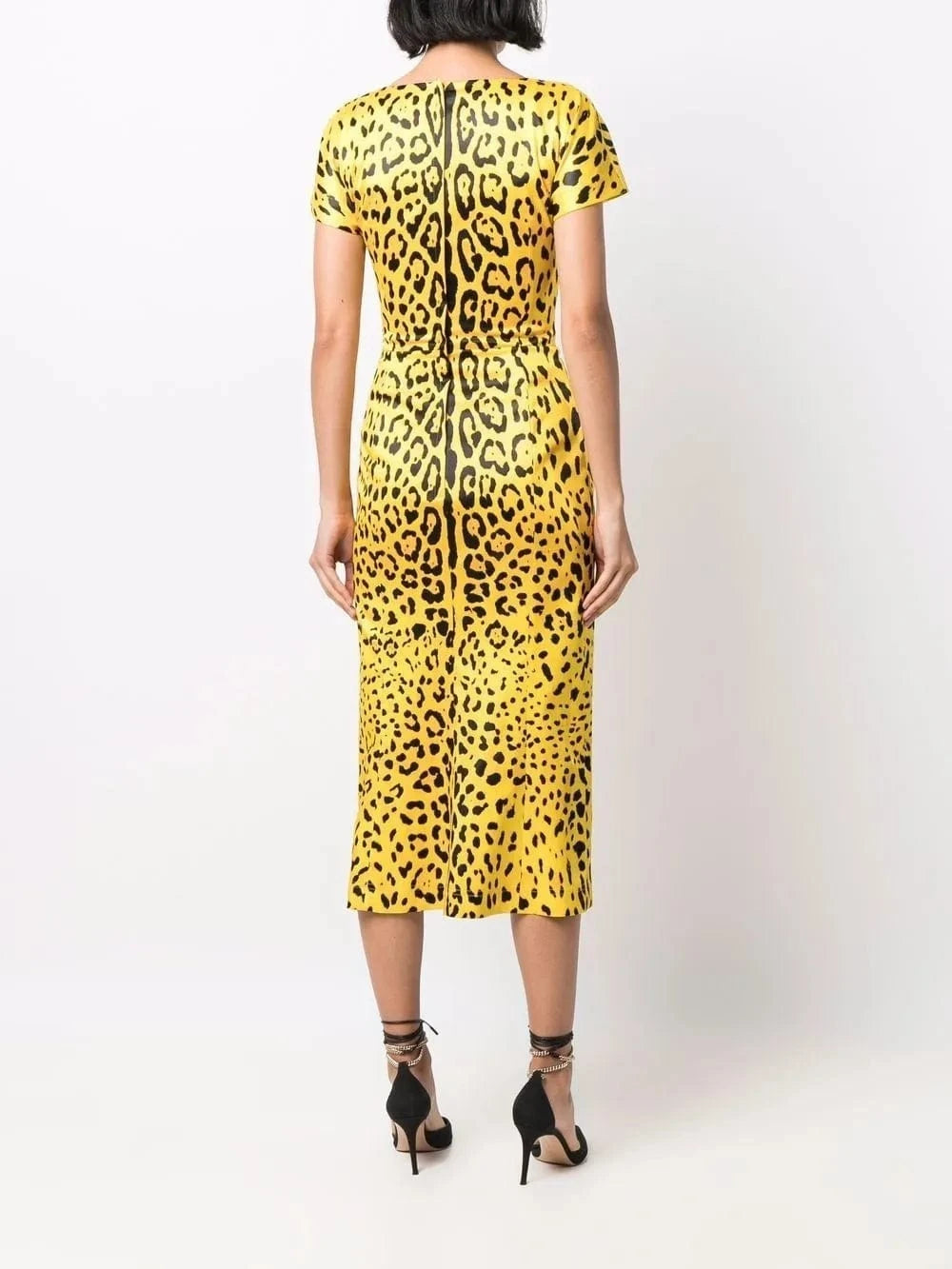 Dolce & Gabbana Leopard-Print Short-Sleeve Pencil Dress