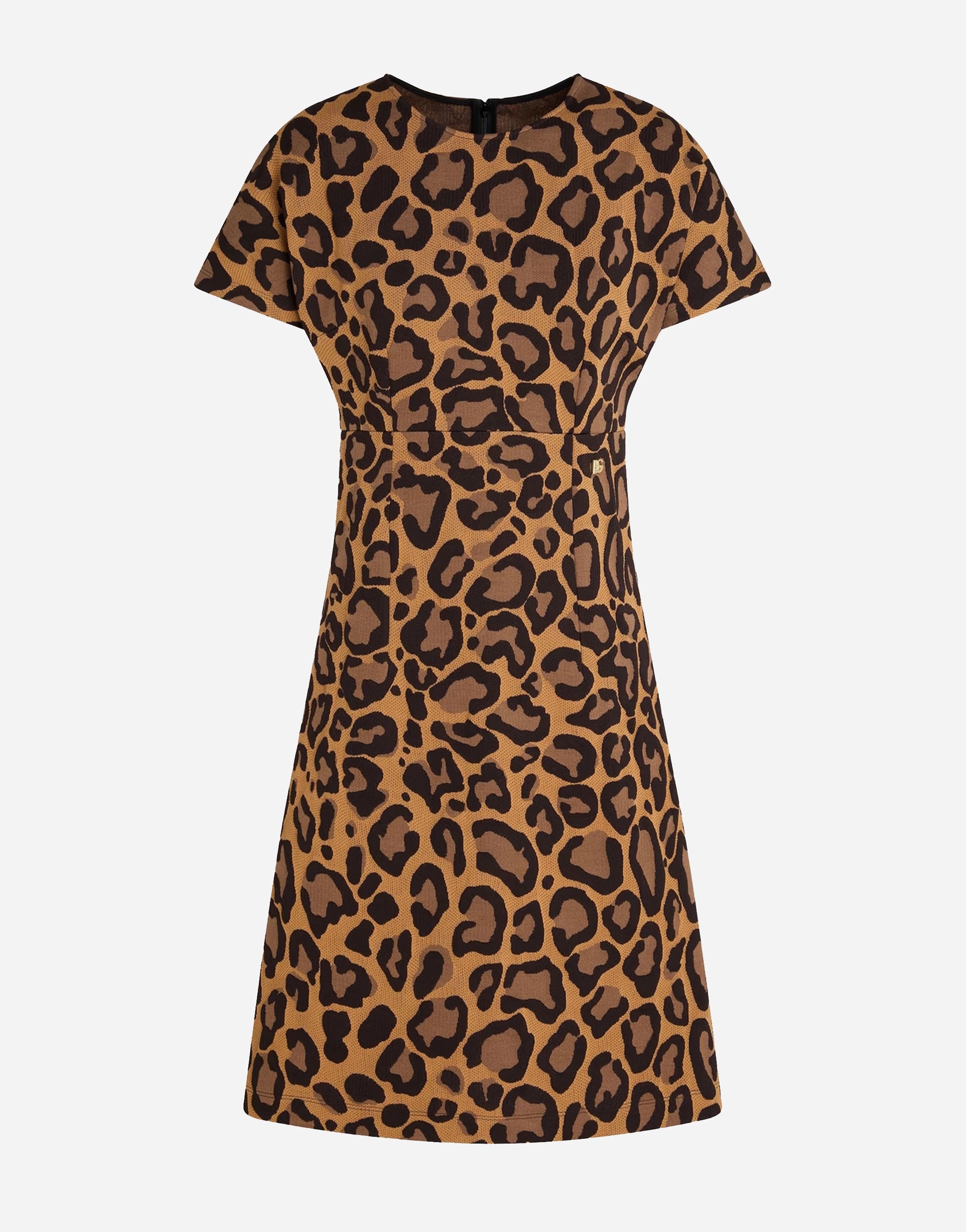 Dolce & Gabbana Leopard Print Short Sleeve Sheath Dress