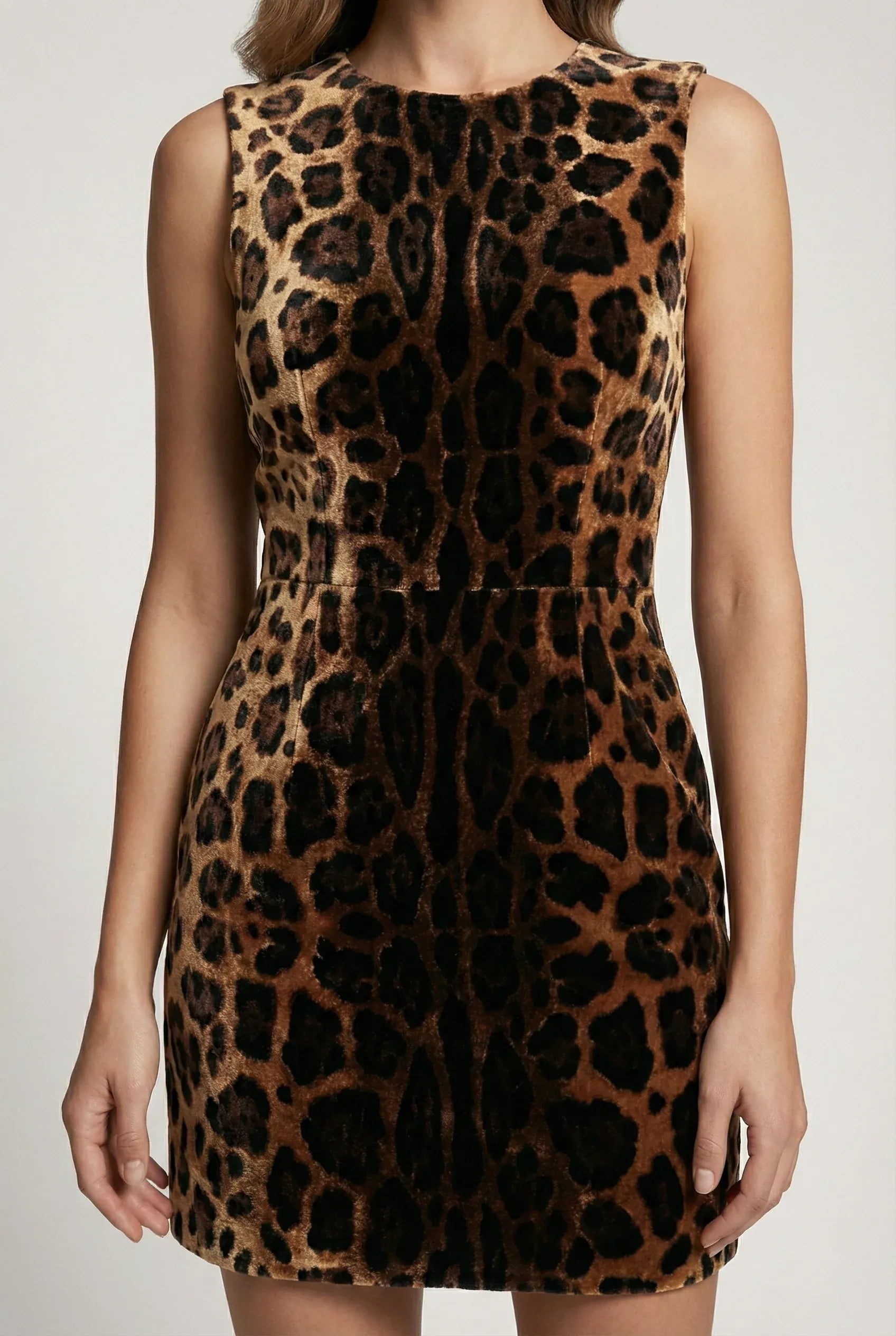 Dolce & Gabbana Leopard Print Silk-Blend Mini Dress