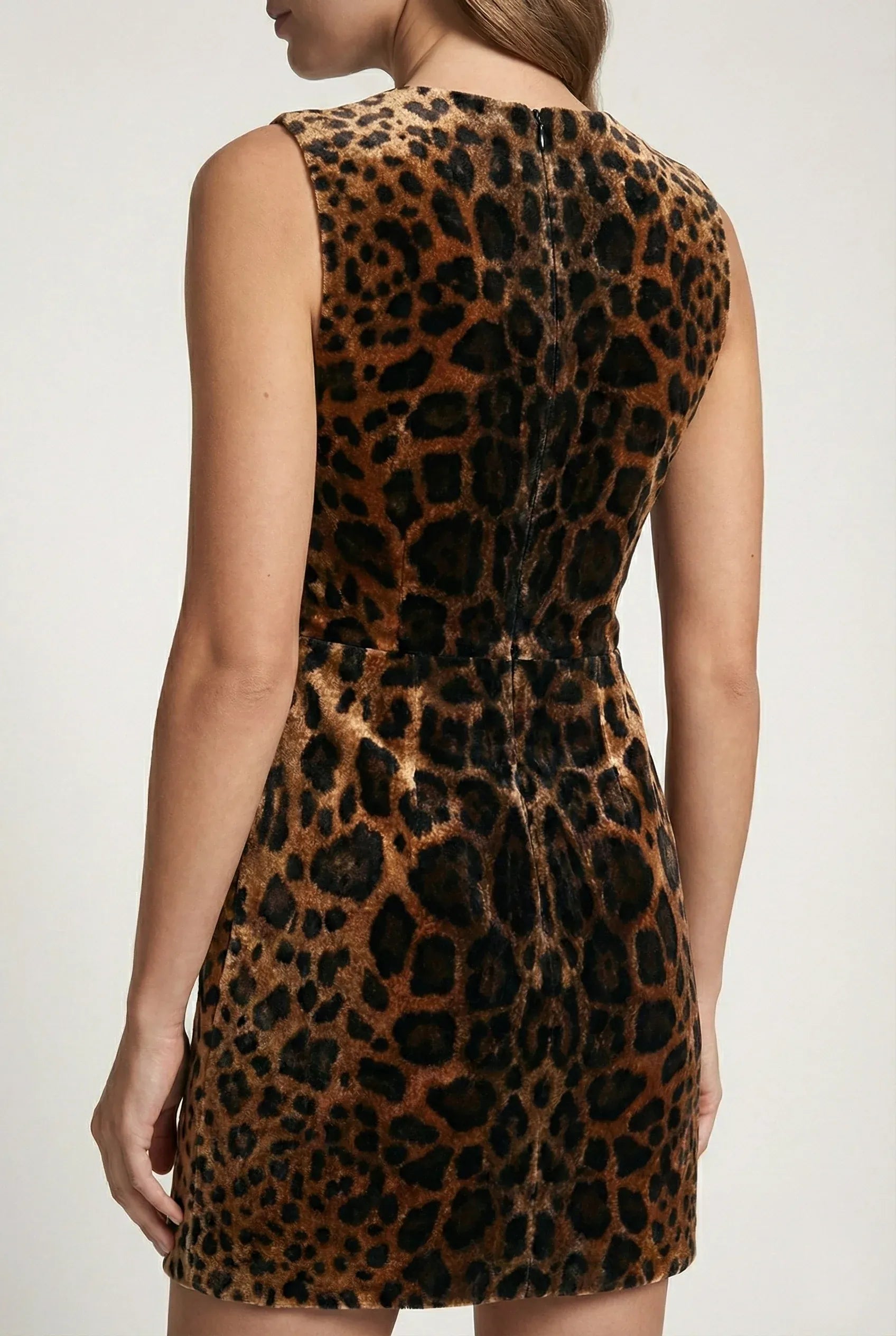 Dolce & Gabbana Leopard Print Silk-Blend Mini Dress