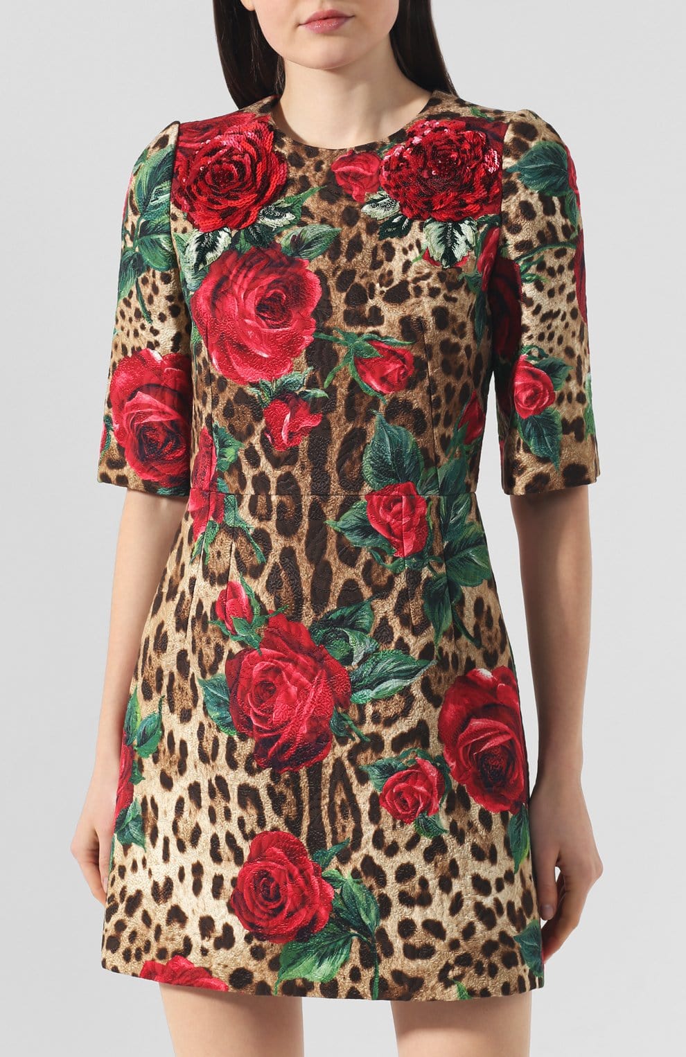 Dolce & Gabbana Leopard-Printed Cotton-Blend Minidress