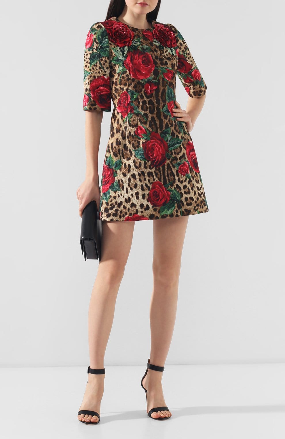 Dolce & Gabbana Leopard-Printed Cotton-Blend Minidress