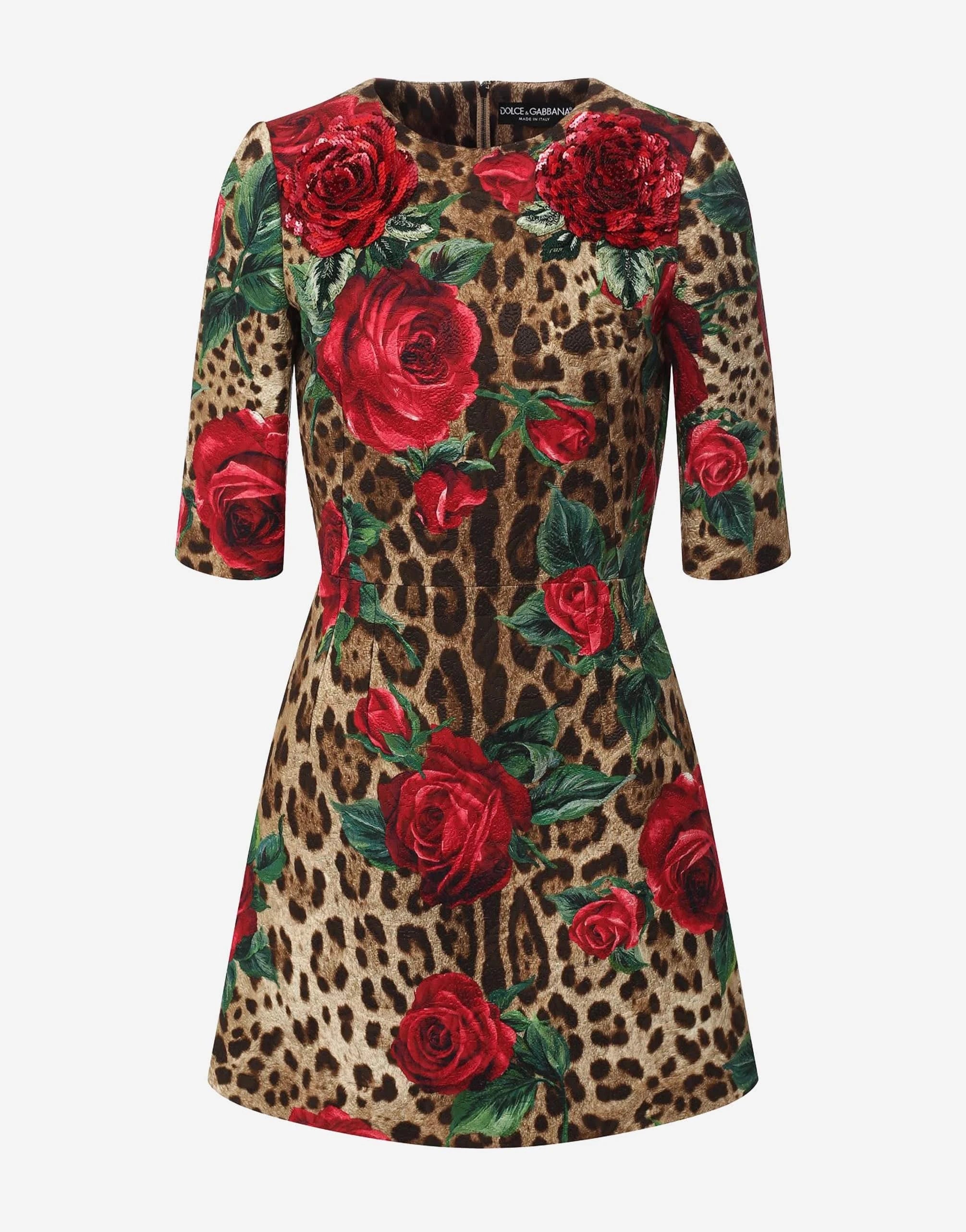 Dolce & Gabbana Leopard-Printed Cotton-Blend Minidress