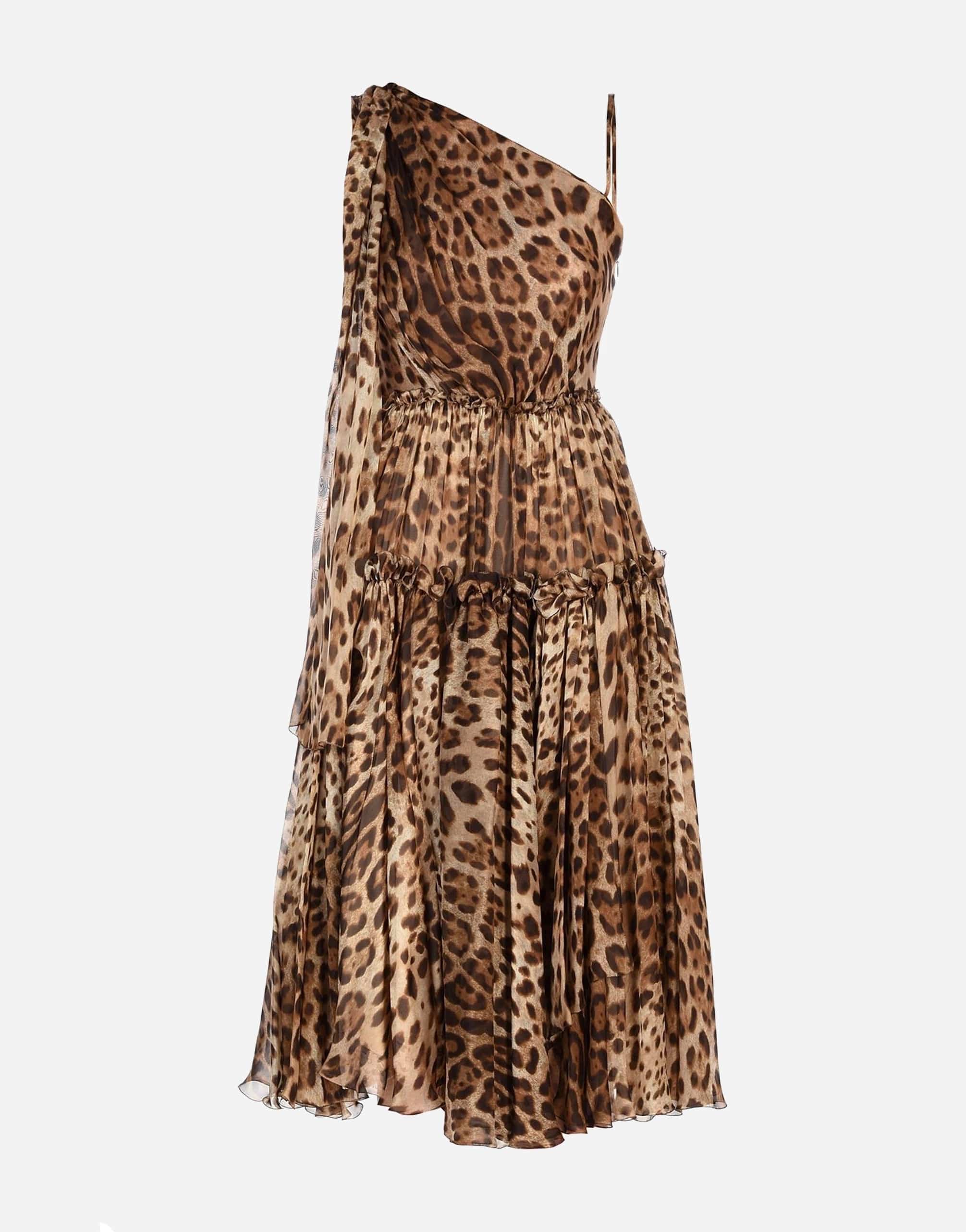 Leopard Printed Silk Chiffon Dress