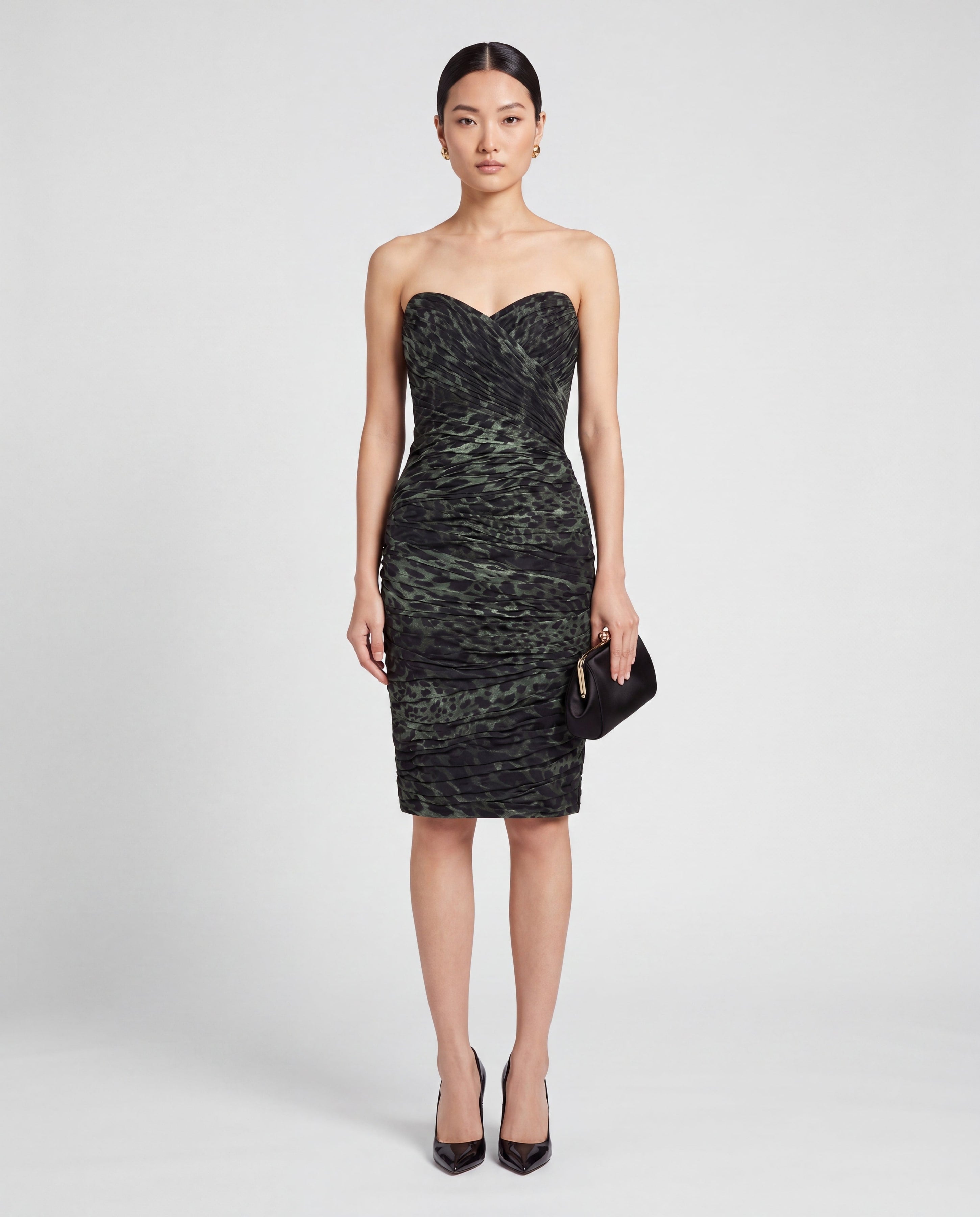 Dolce & Gabbana Leopard Ruched Midi Dress