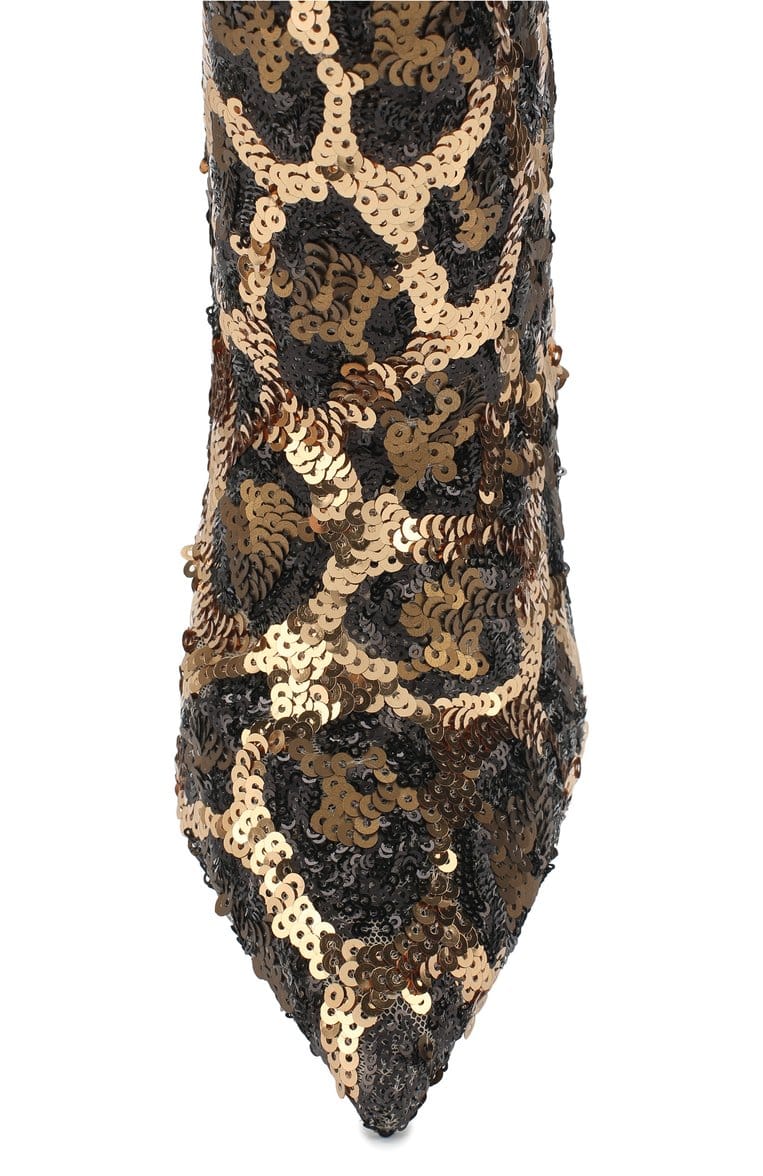 Dolce & Gabbana Leopard Sequin-Embellished Booties