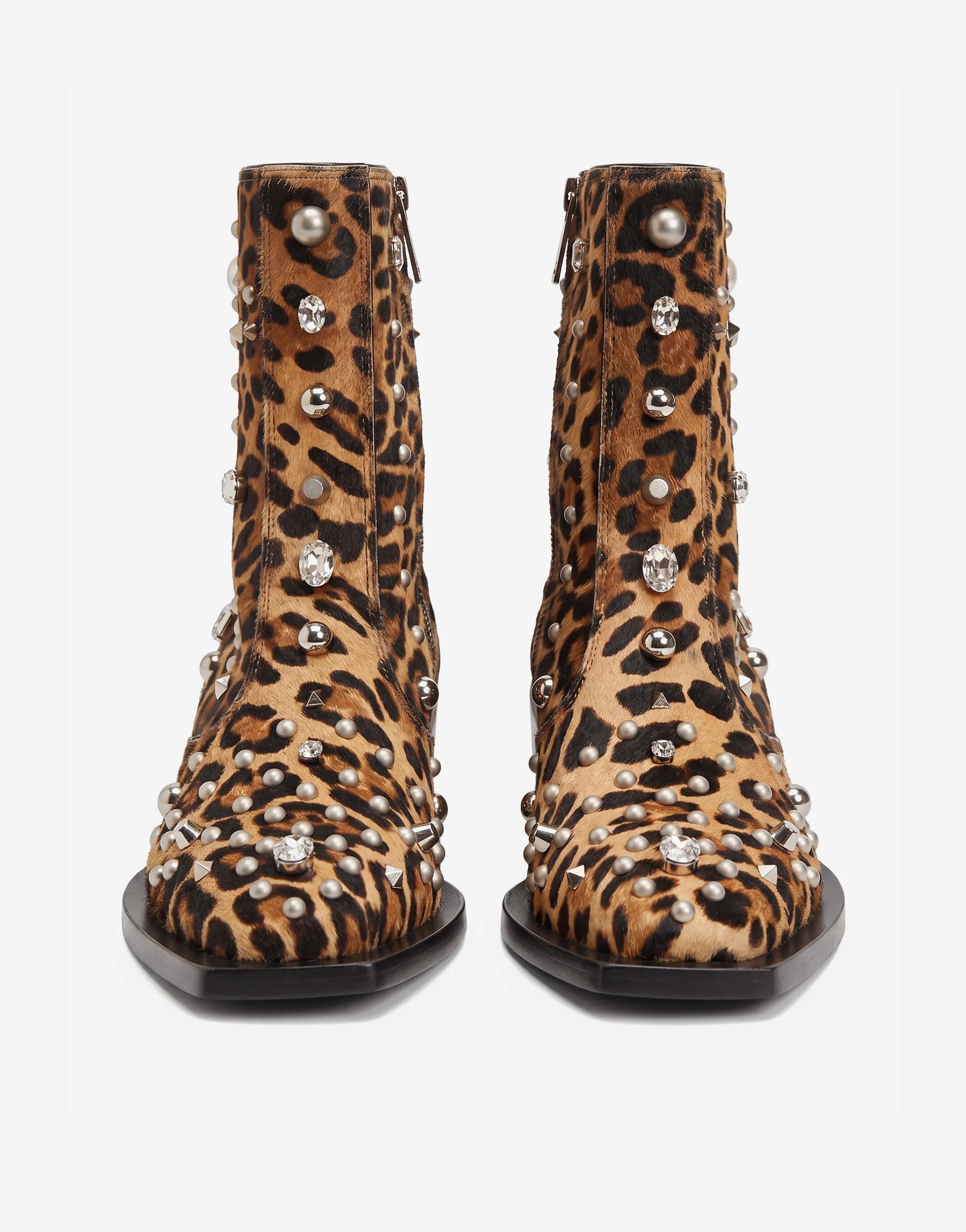 Dolce & Gabbana Dolce & Gabbana Leopard Studded Ankle Boots