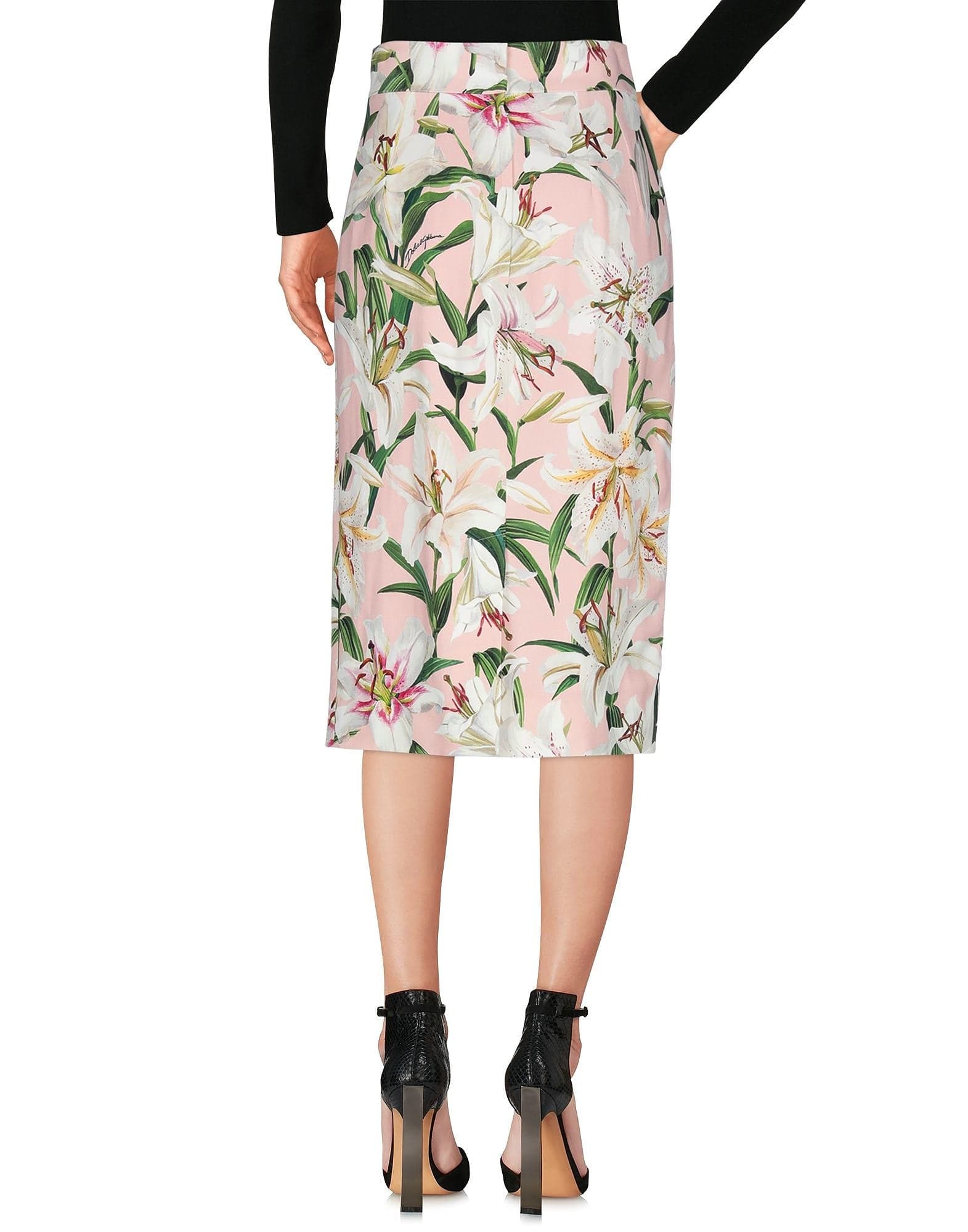Dolce & Gabbana Lilium-Print Pencil Skirt