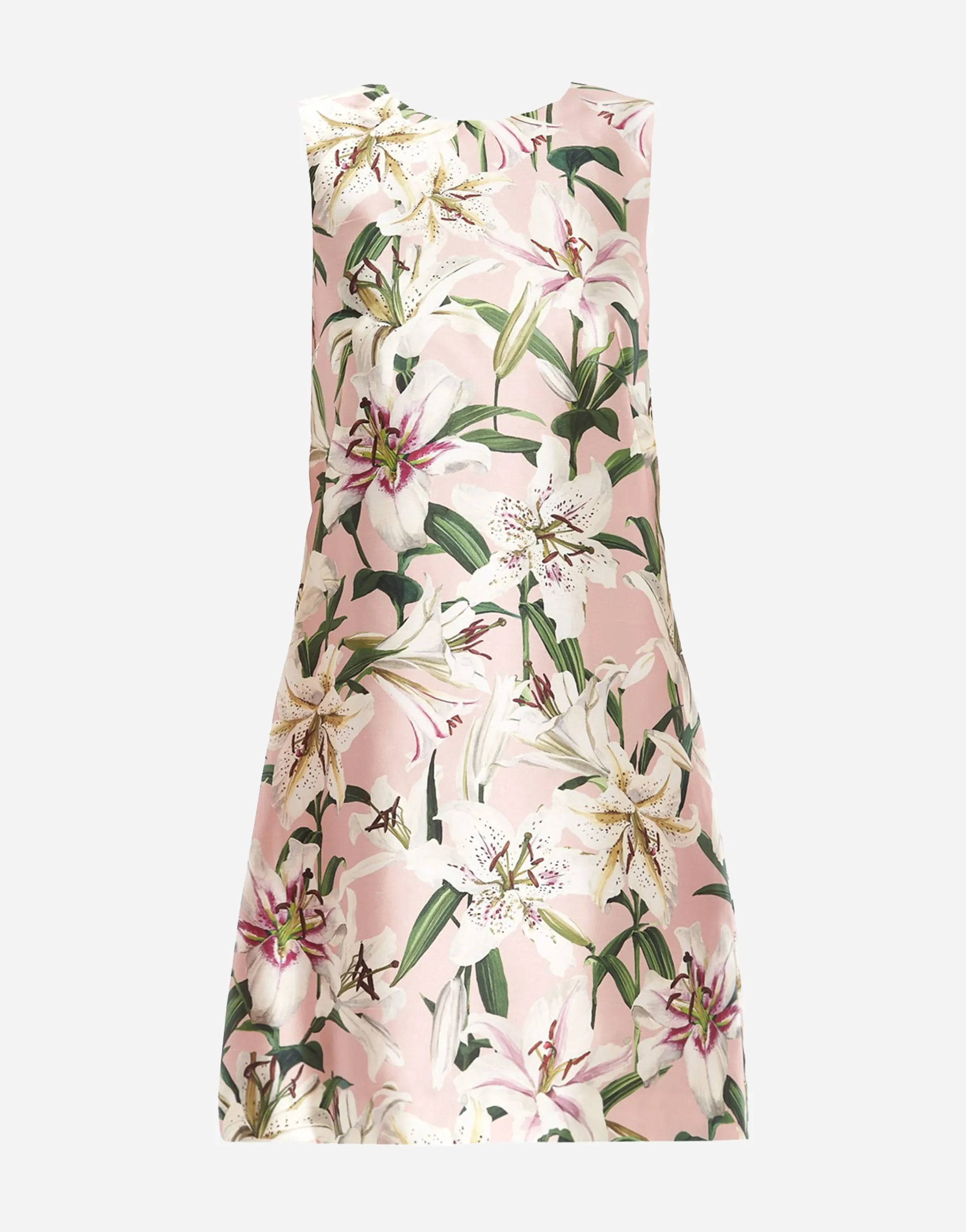 Dolce & Gabbana Dolce & Gabbana Lilium Print Shantung Dress