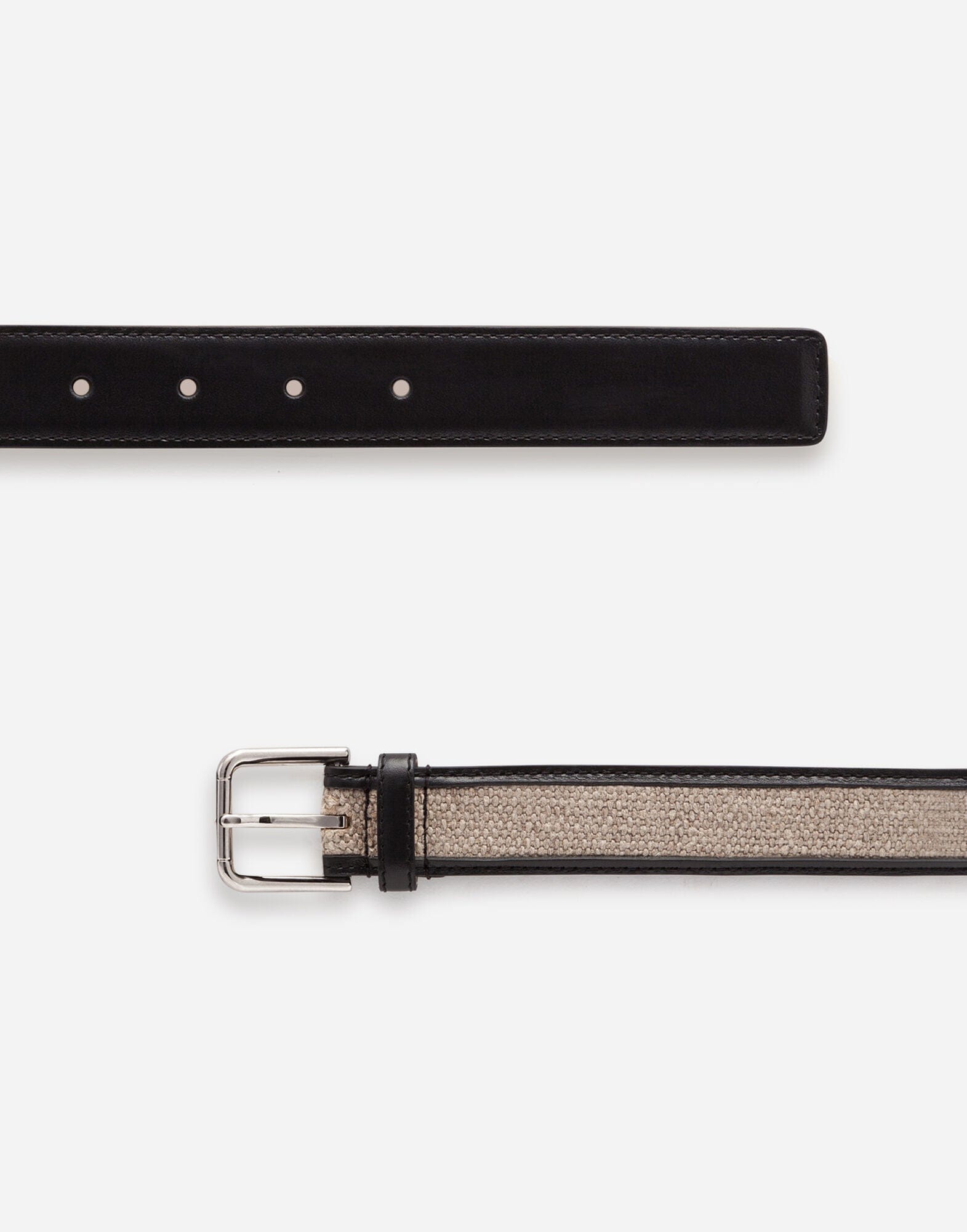 Dolce & Gabbana Linen and Leather Belt