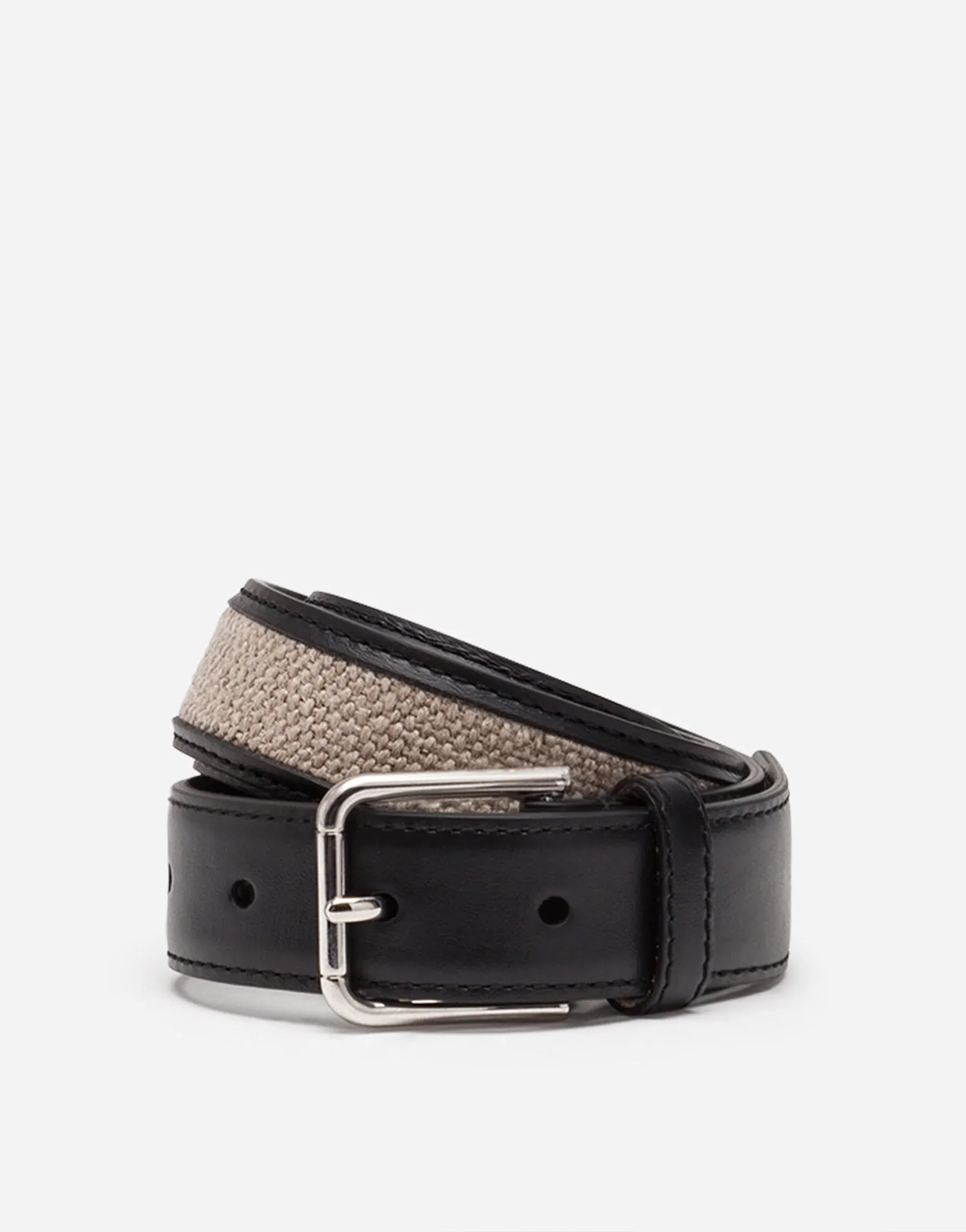 Dolce & Gabbana Linen and Leather Belt