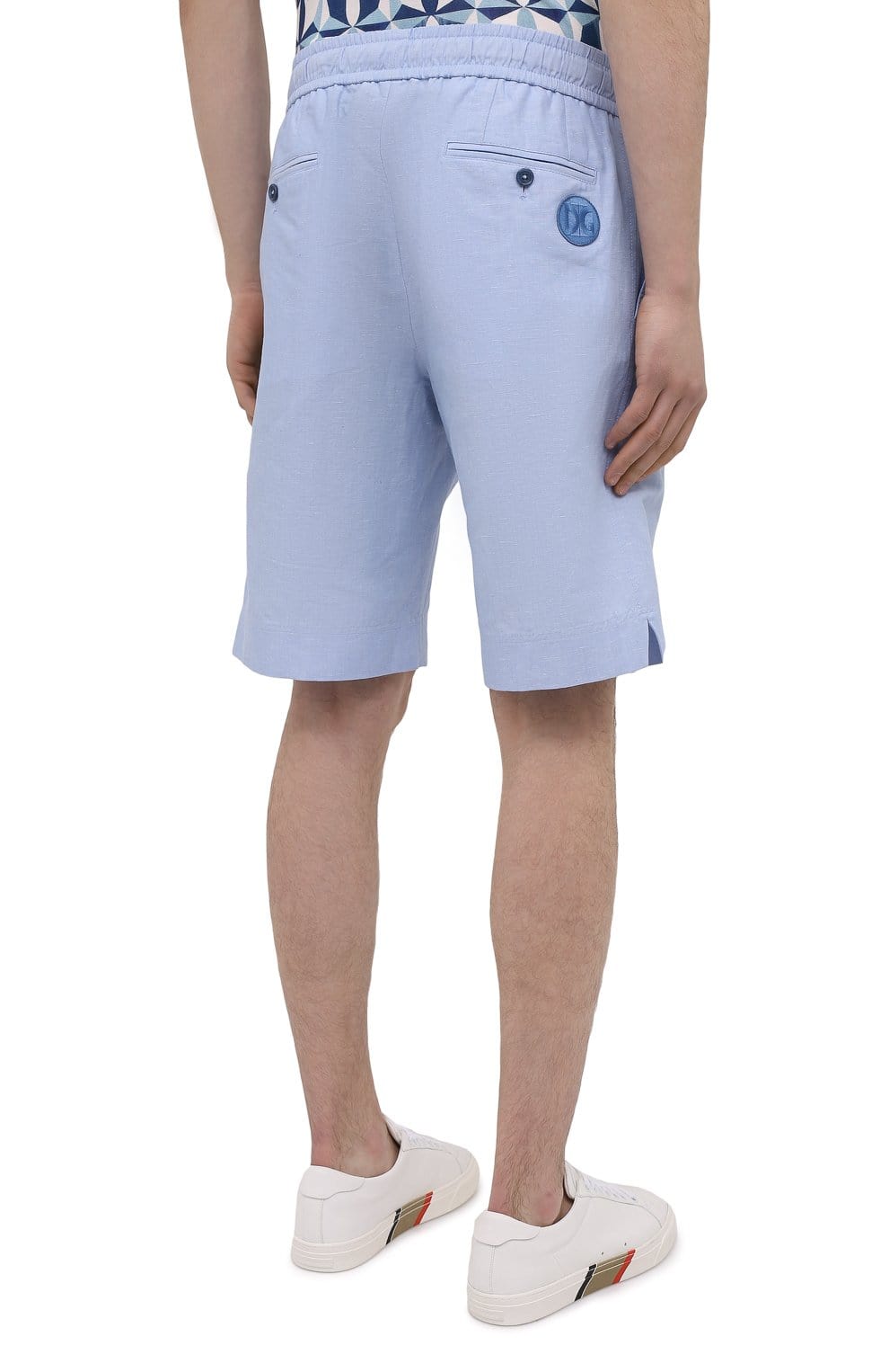 Dolce & Gabbana Linen-Cotton Blend Logo Shorts
