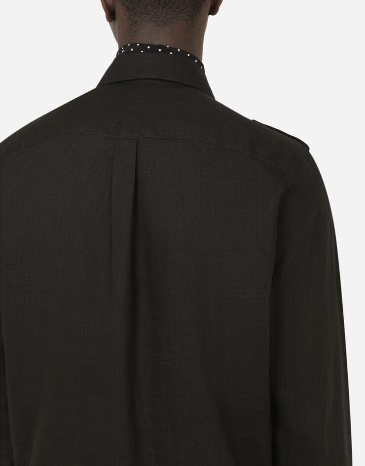 Dolce & Gabbana Linen Shirt With Silk Scarf