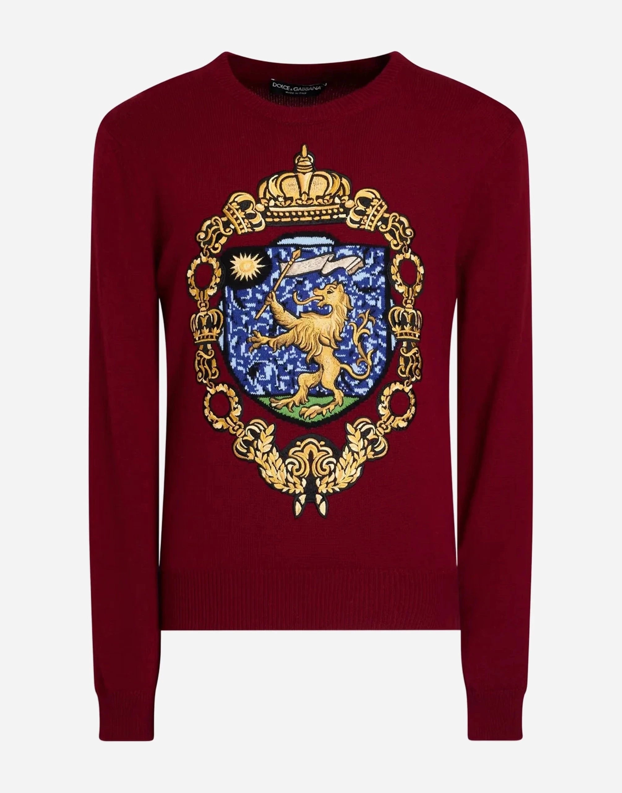 Dolce & Gabbana Lion Embroidery Cashmere Sweater