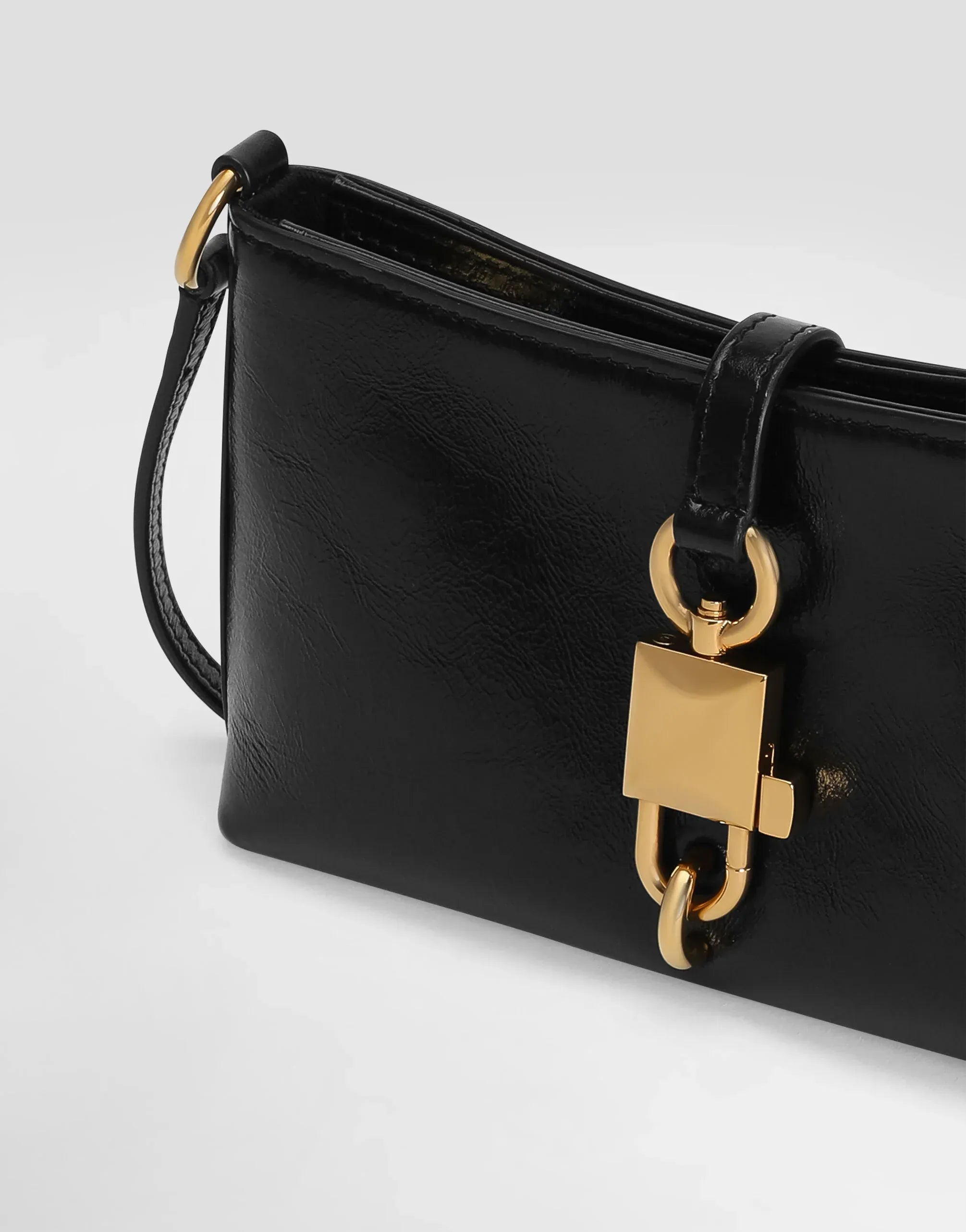 Dolce & Gabbana Lock Leather Shoulder Bag