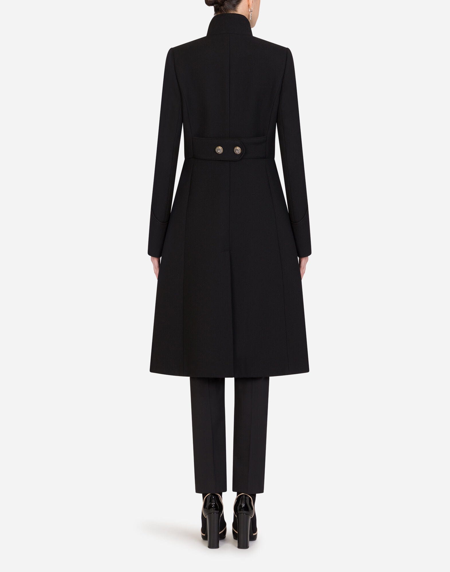 Dolce & Gabbana Logo Button Wool-Blend Coat
